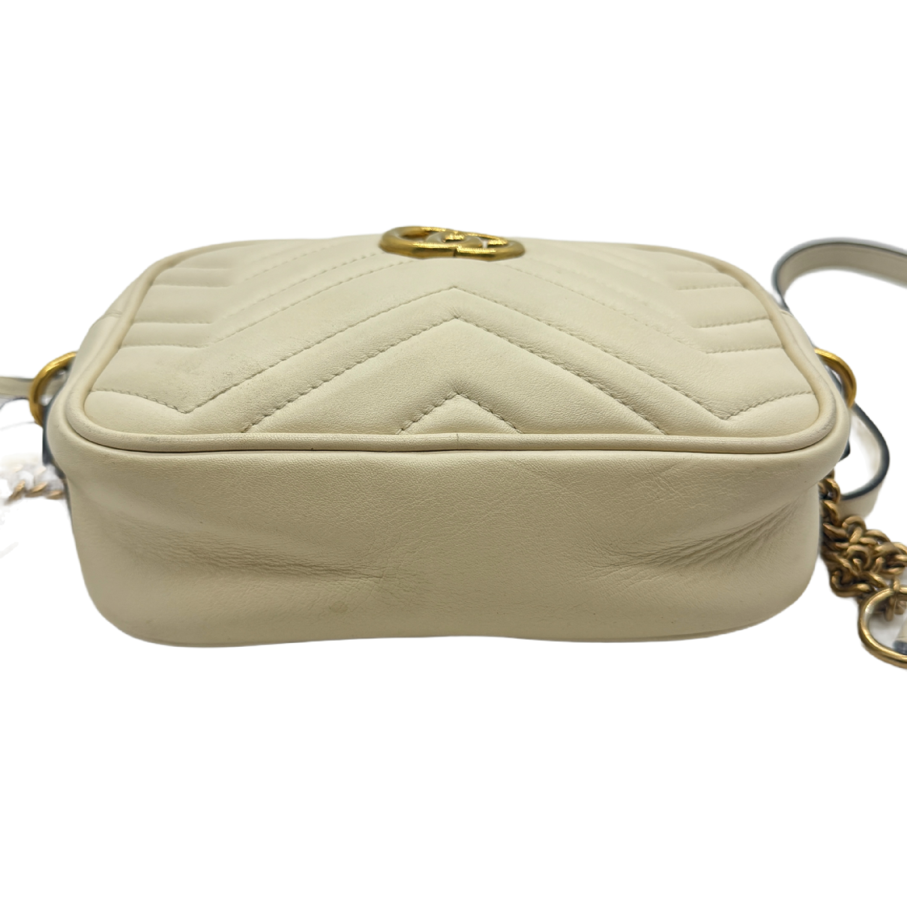 GG Marmont Small Camera Bag, White Shoulder Bag — view 5