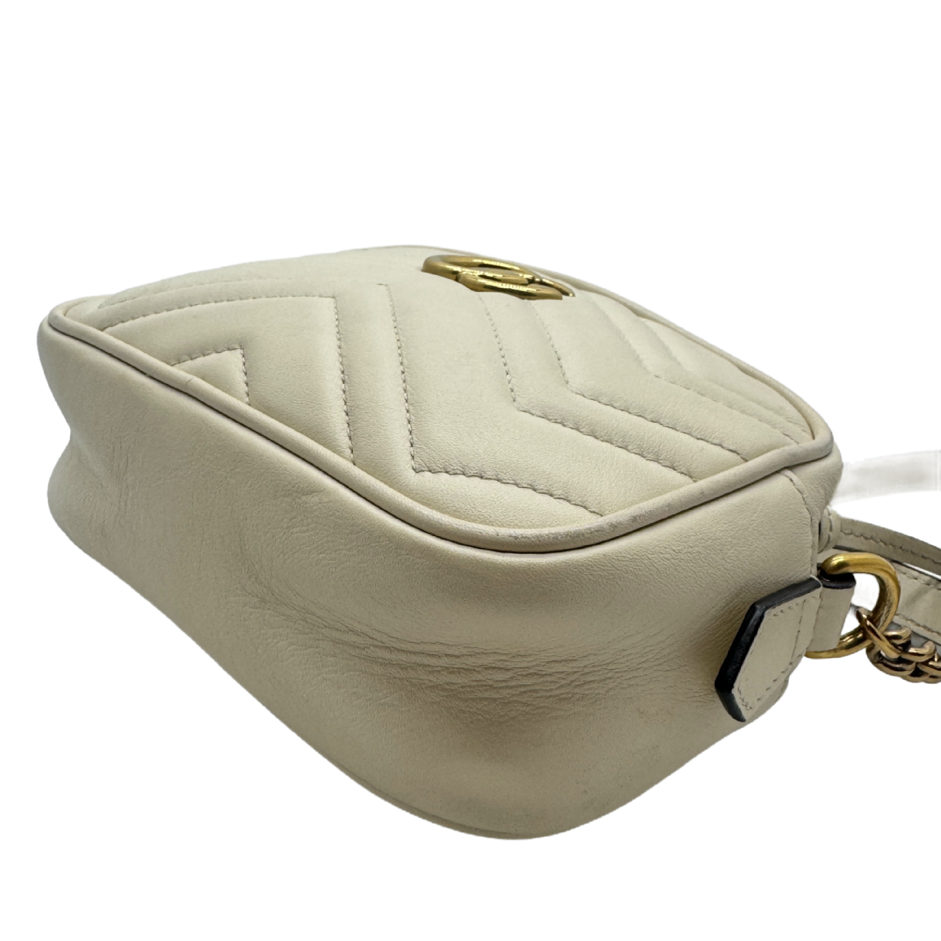 GG Marmont Small Camera Bag, White Shoulder Bag — view 7
