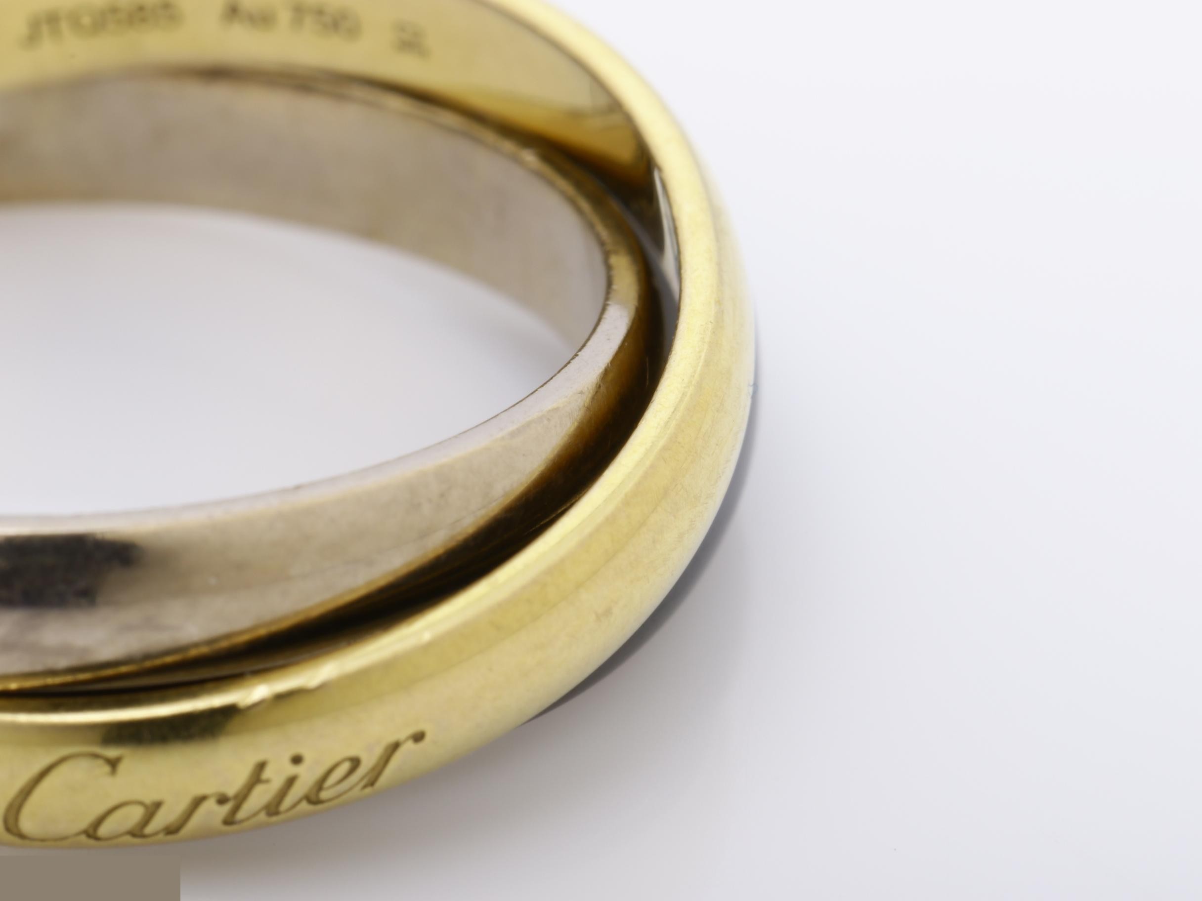 Trinity (precious metal) ring, ceramic, 750YG/WG, size #53, 6.3g — view 3