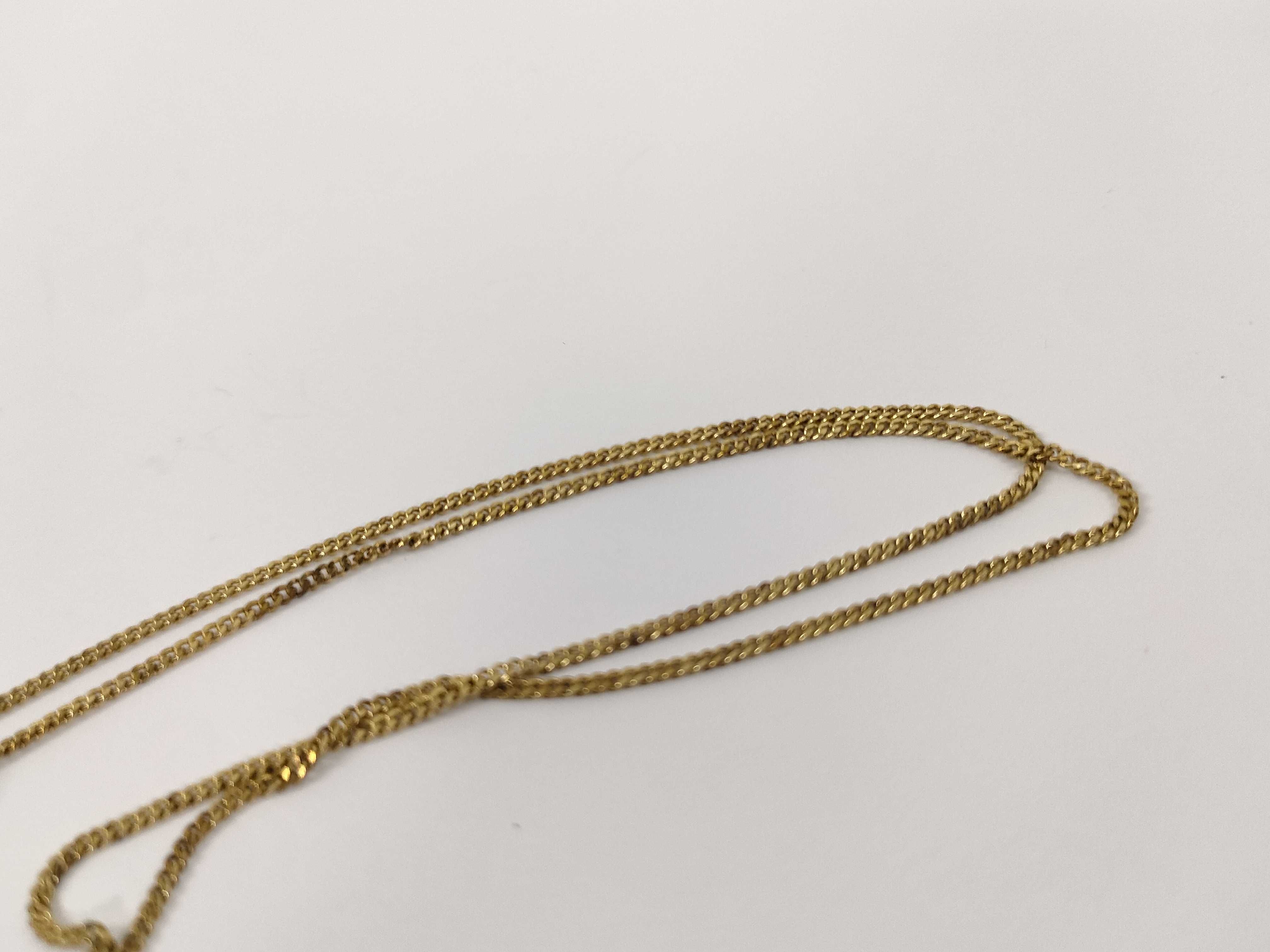 G-logo rhinestone diamond-shaped curb chain gold necklace — view 7