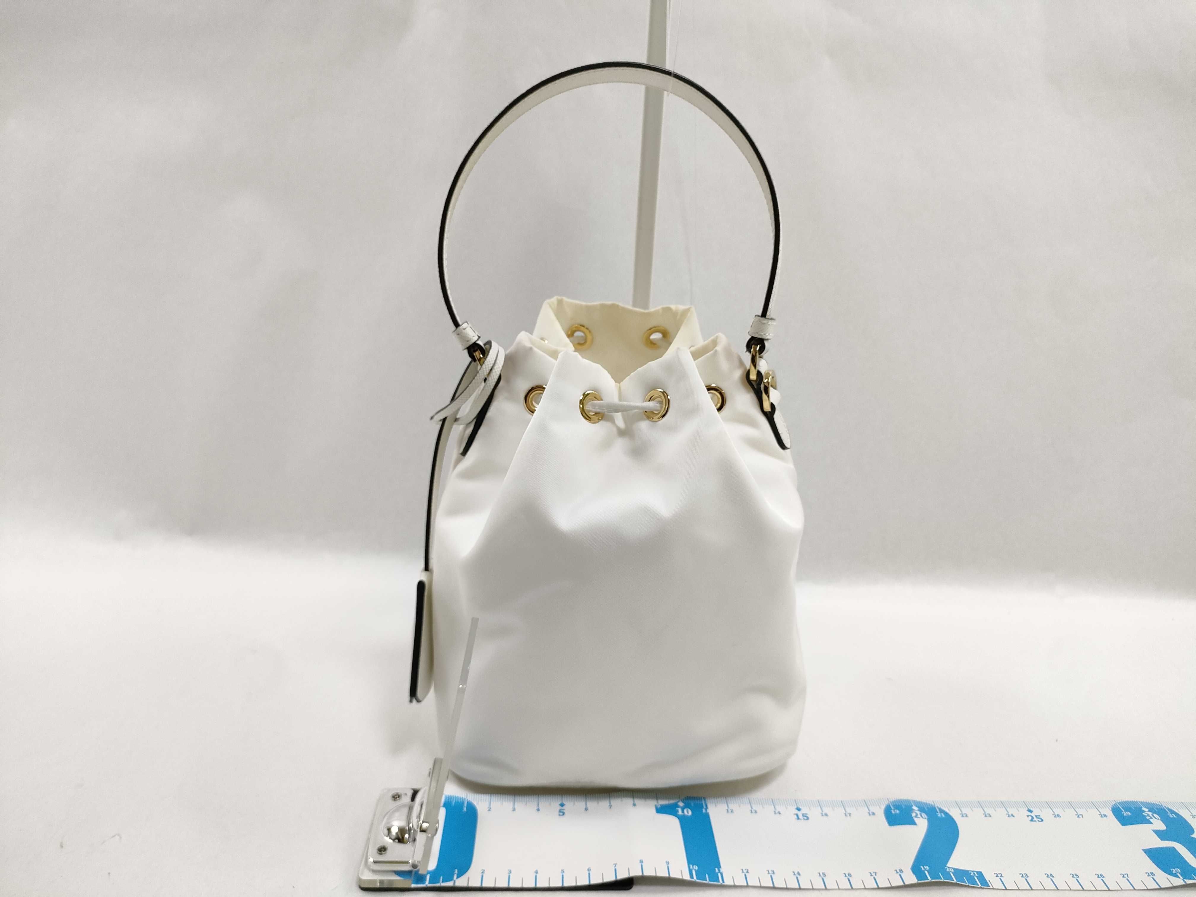 Nylon SG-white 2-Way Handbag (1BE067) - Nylon x Leather — view 2