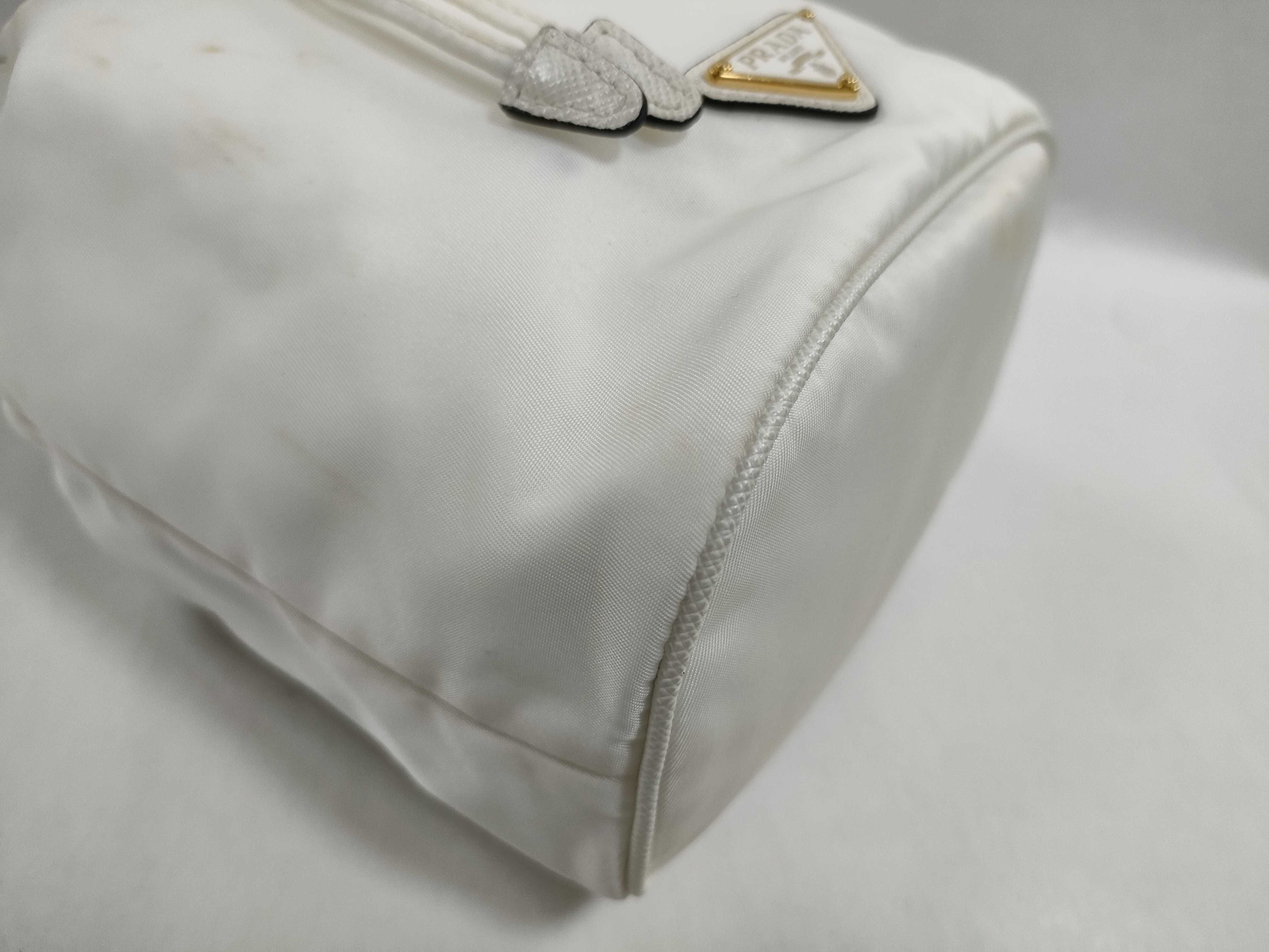 Nylon SG-white 2-Way Handbag (1BE067) - Nylon x Leather — view 6