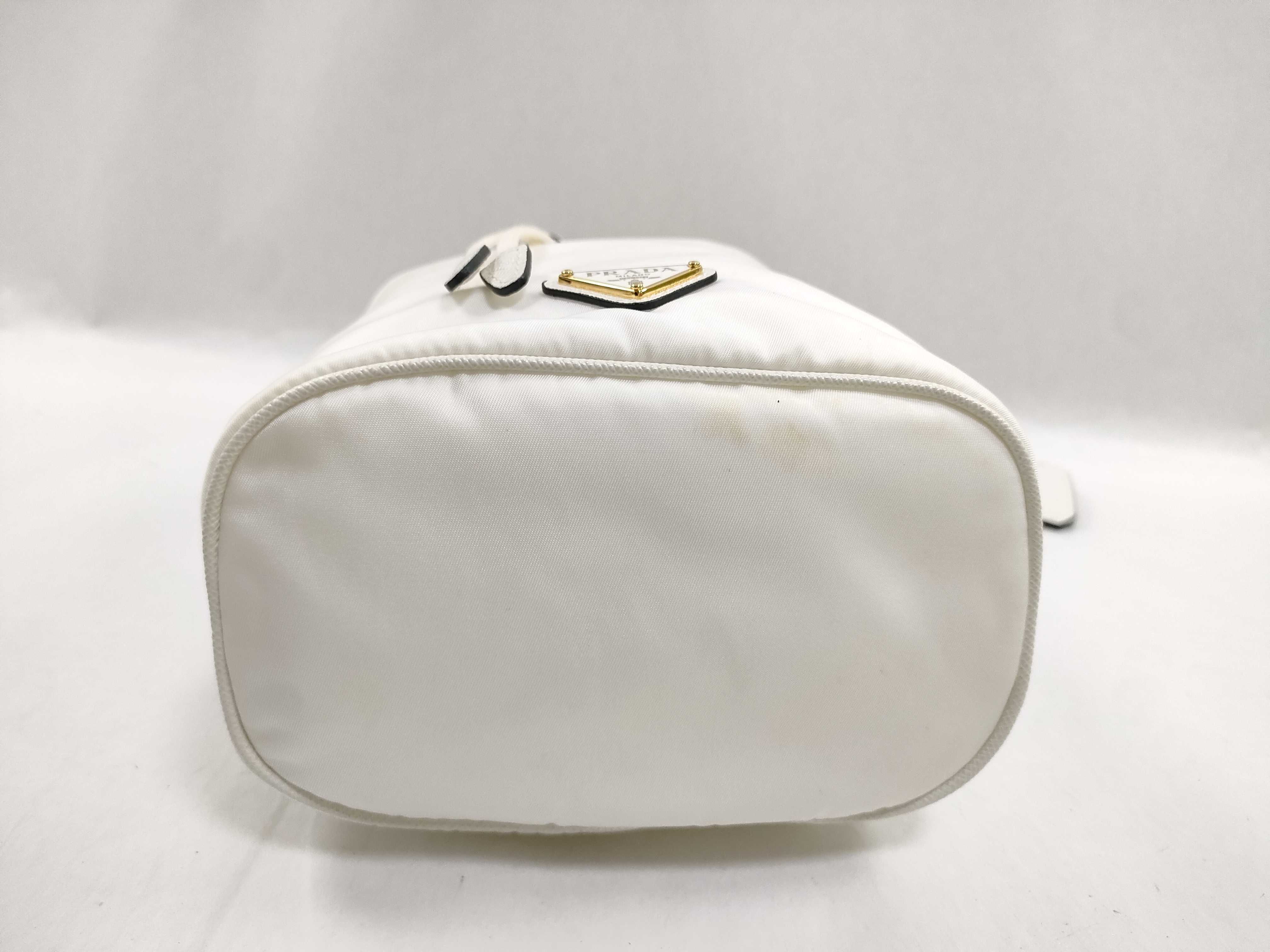 Nylon SG-white 2-Way Handbag (1BE067) - Nylon x Leather — view 7