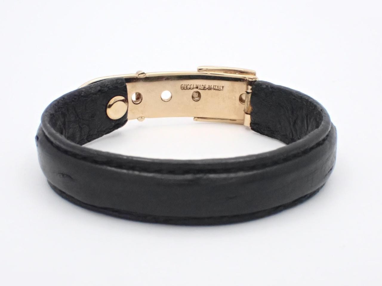 Vintage Gucci leather bangle/bracelet, wrist circumference approximately 16.5 cm — view 2