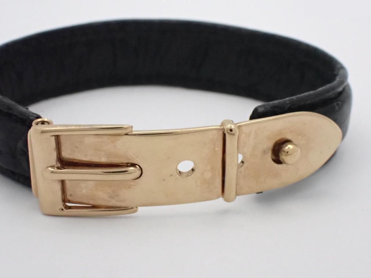 Vintage Gucci leather bangle/bracelet, wrist circumference approximately 16.5 cm — view 3