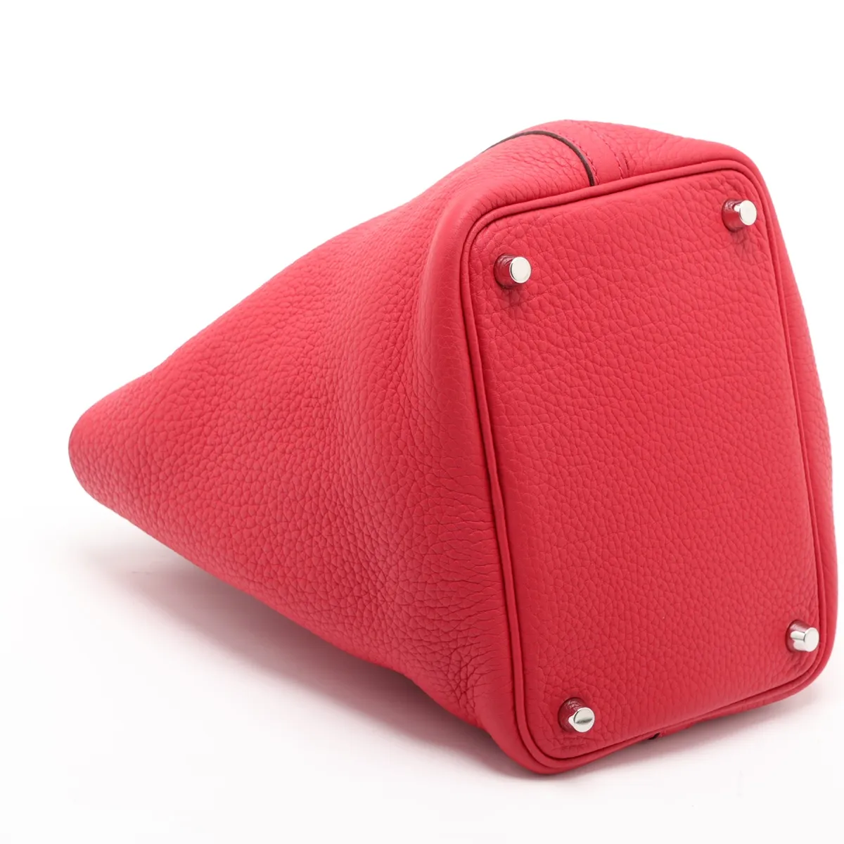 Picotin Lock 18 PM, Taurillon Clemence leather, red, silver hardware, B: 2023 — view 4
