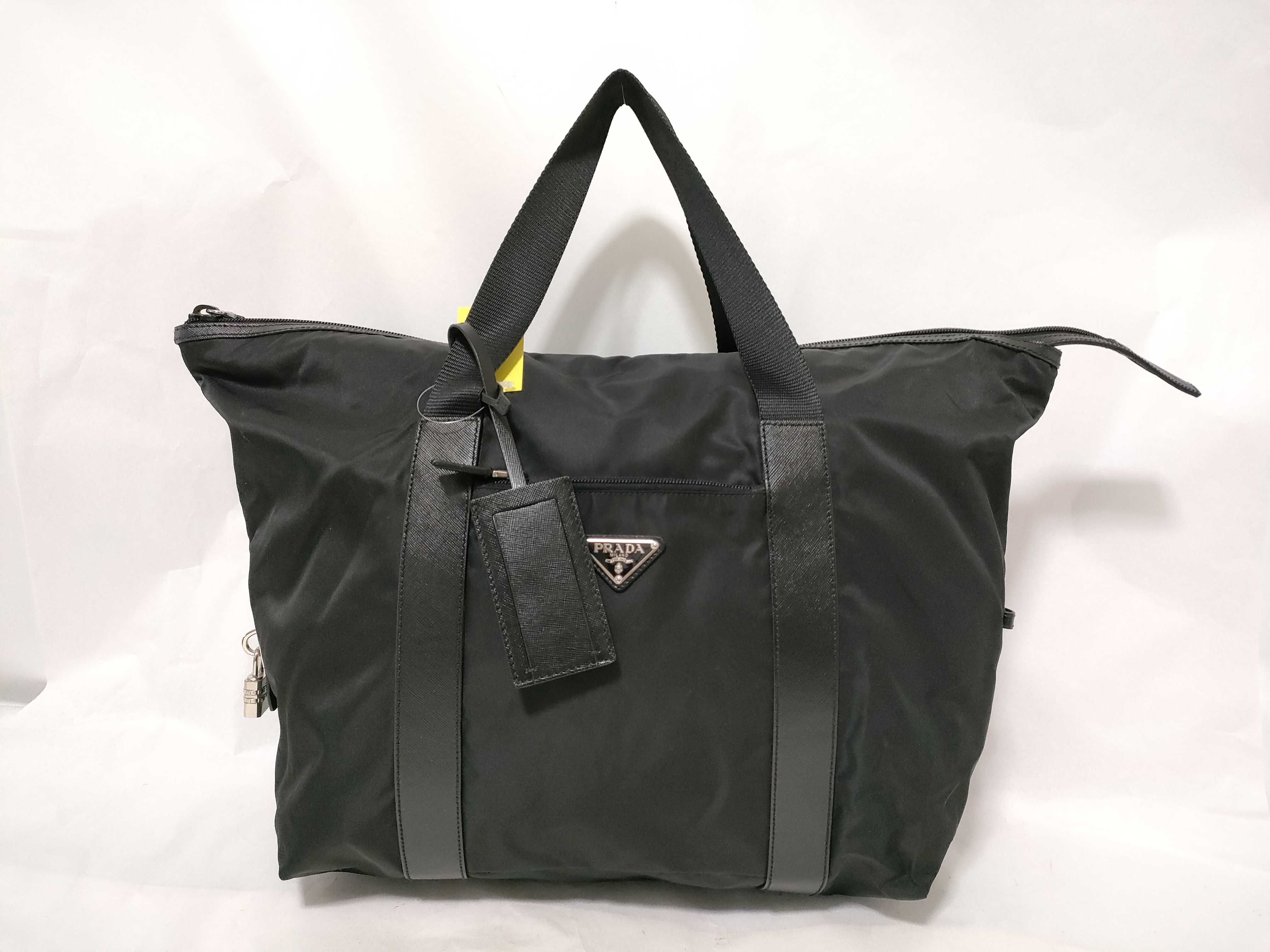 Nylon Black Boston Bag