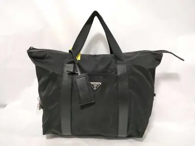 Nylon Black Boston Bag