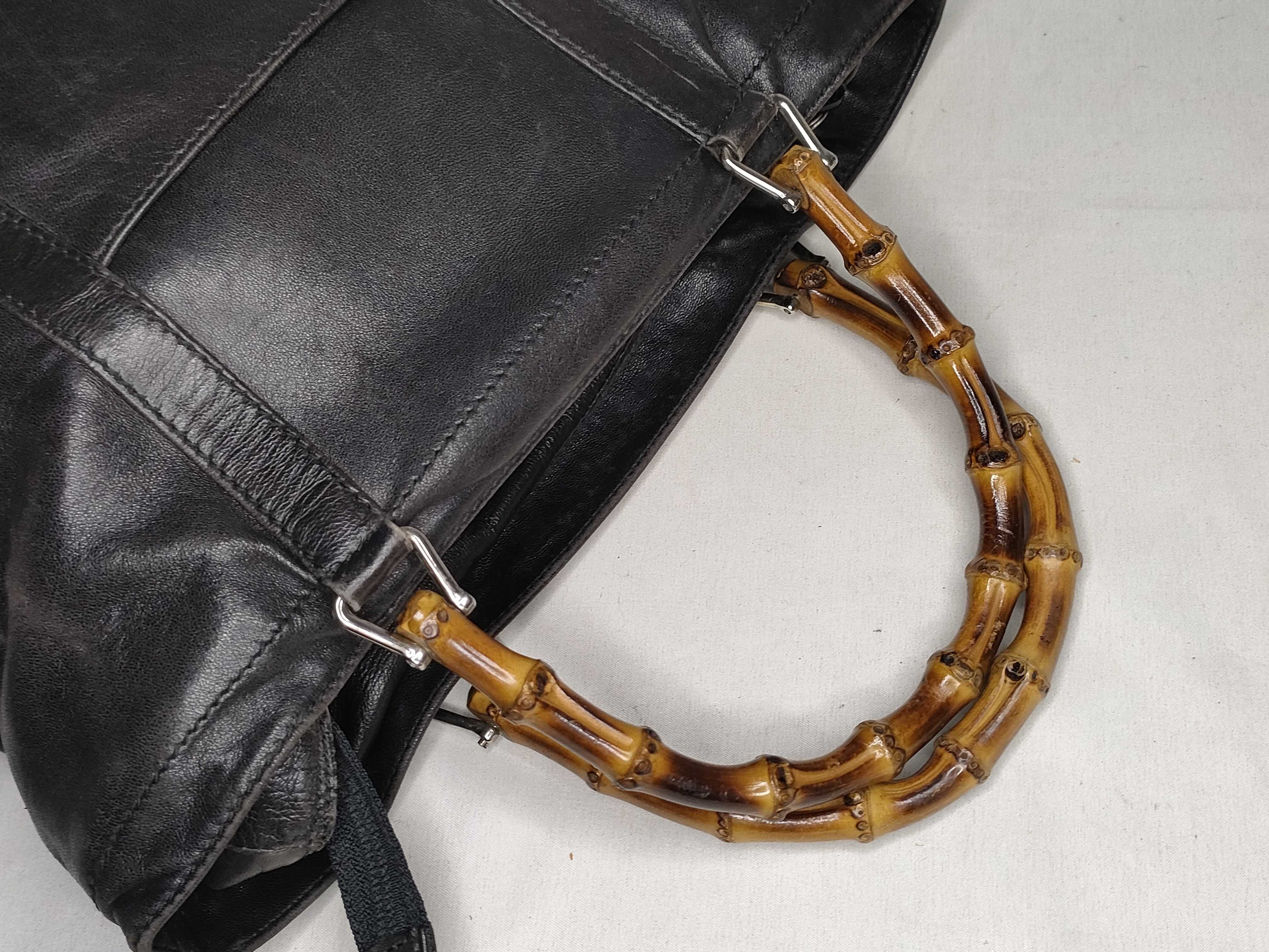 Bamboo Handbag, Leather, Black, 000 1998 0508 — view 3