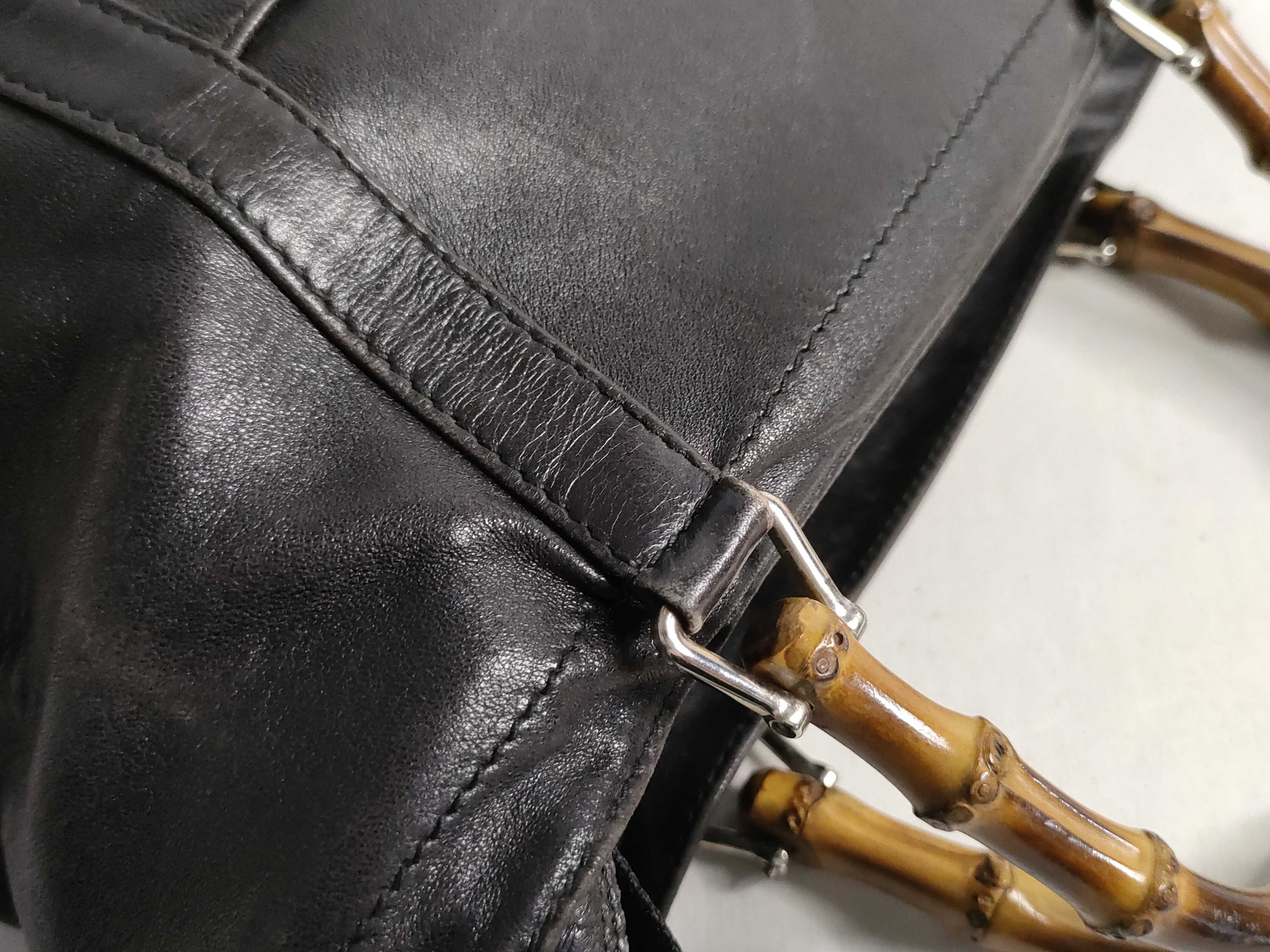Bamboo Handbag, Leather, Black, 000 1998 0508 — view 5