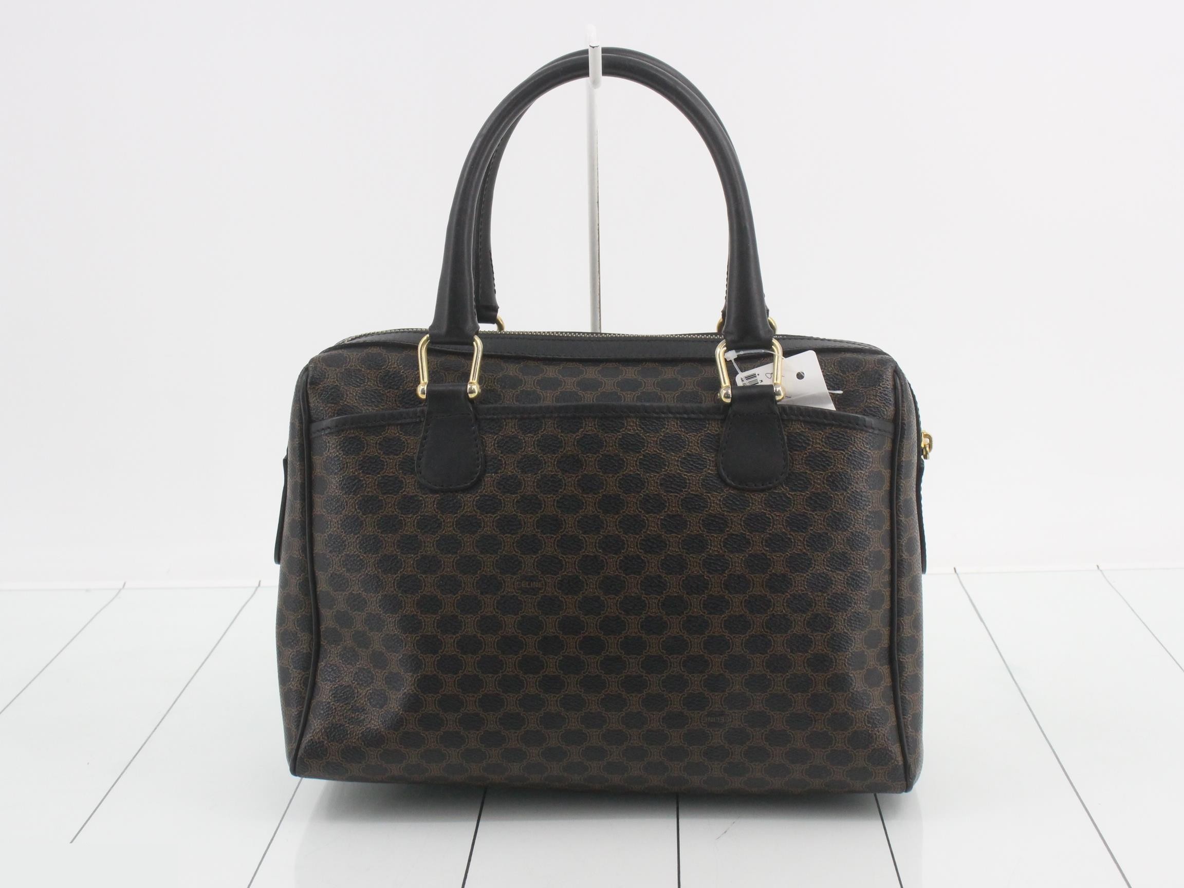 Macadam Triomphe Handbag Boston Bag Black — view 2