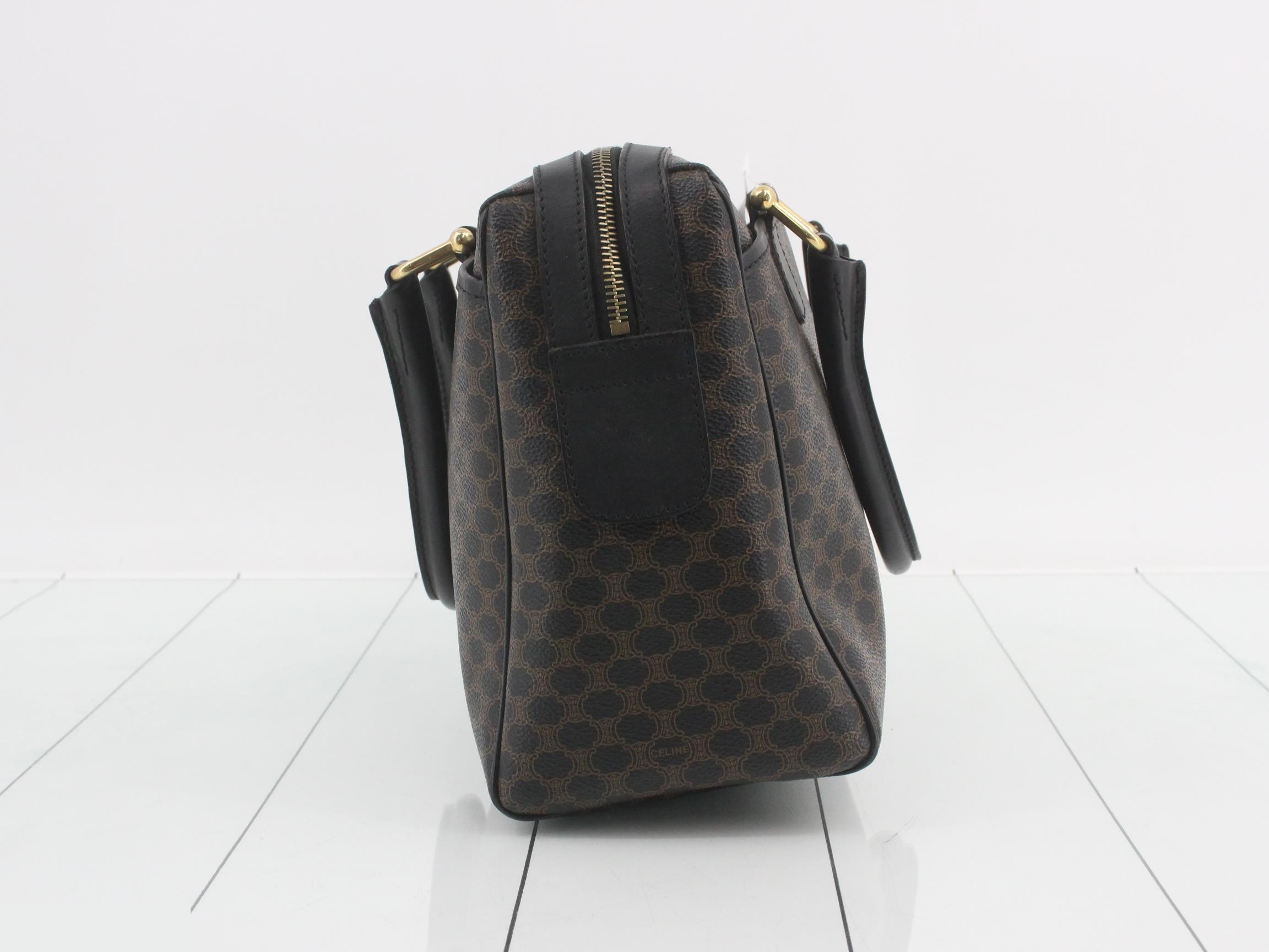 Macadam Triomphe Handbag Boston Bag Black — view 3