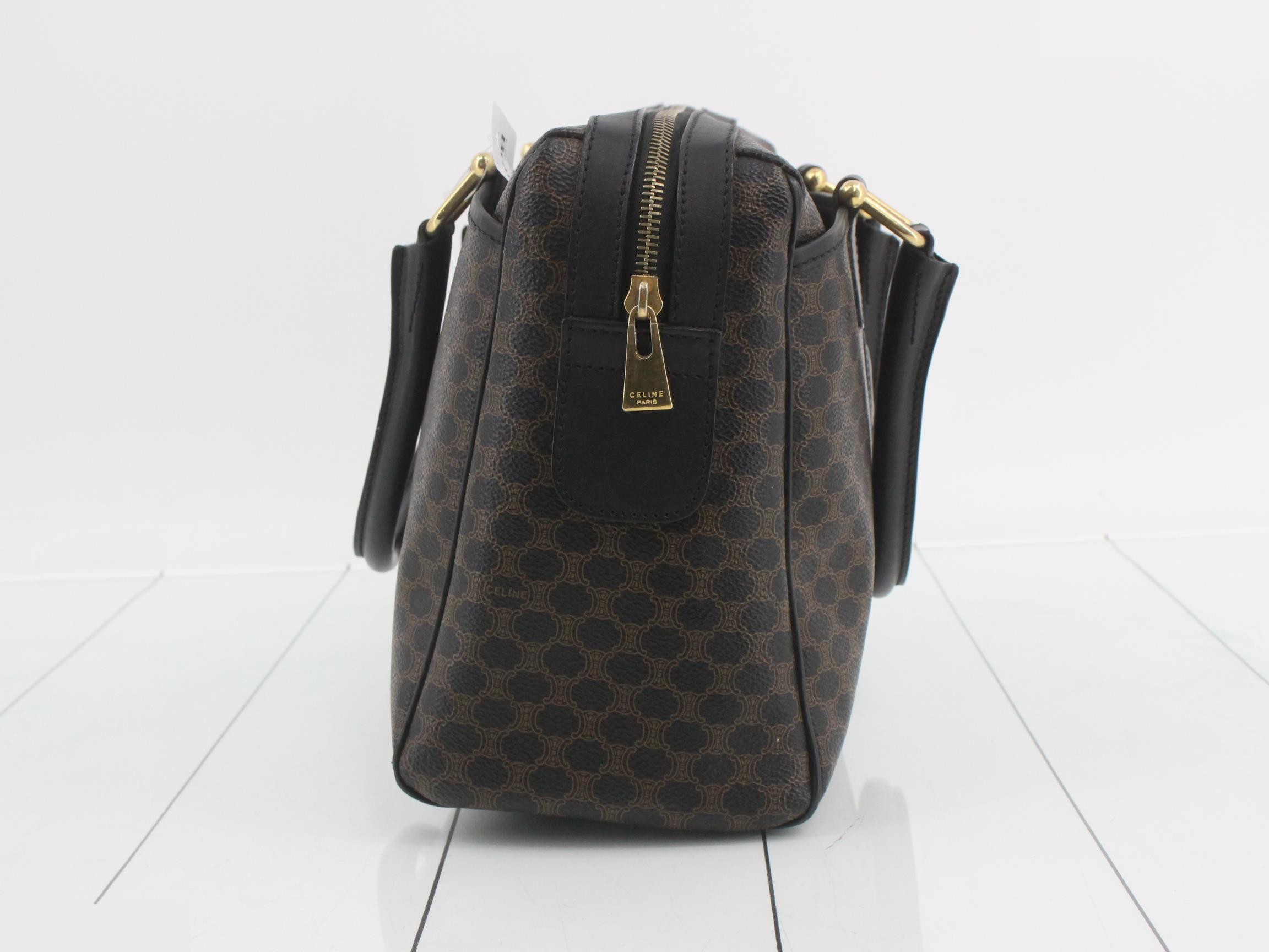 Macadam Triomphe Handbag Boston Bag Black — view 4