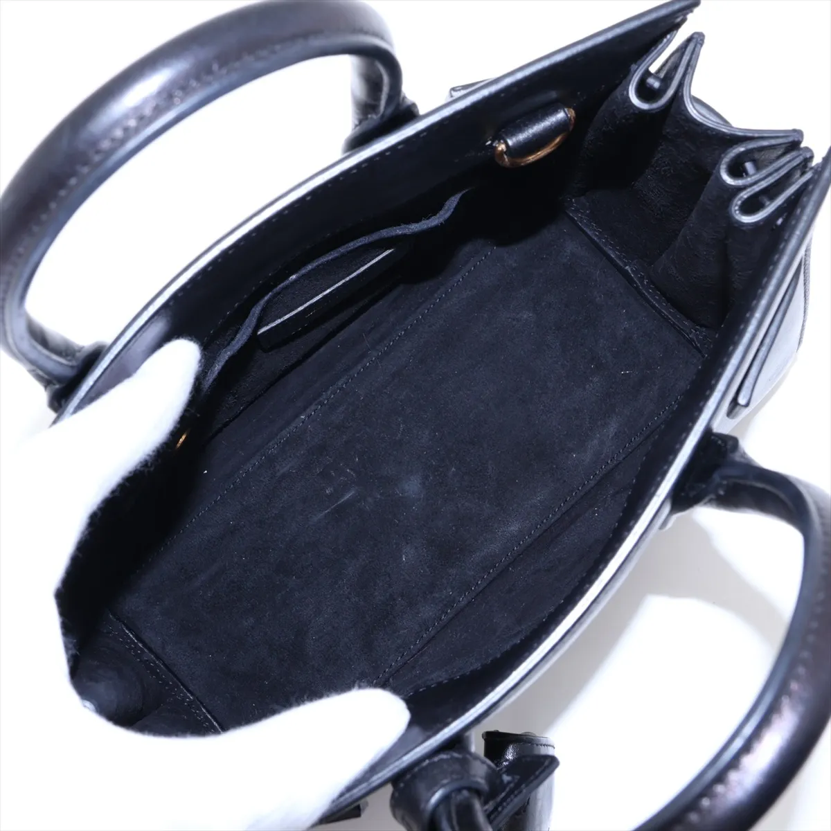 Sac de Jour Nano 340778 Leather 2-Way Handbag, Black — view 8