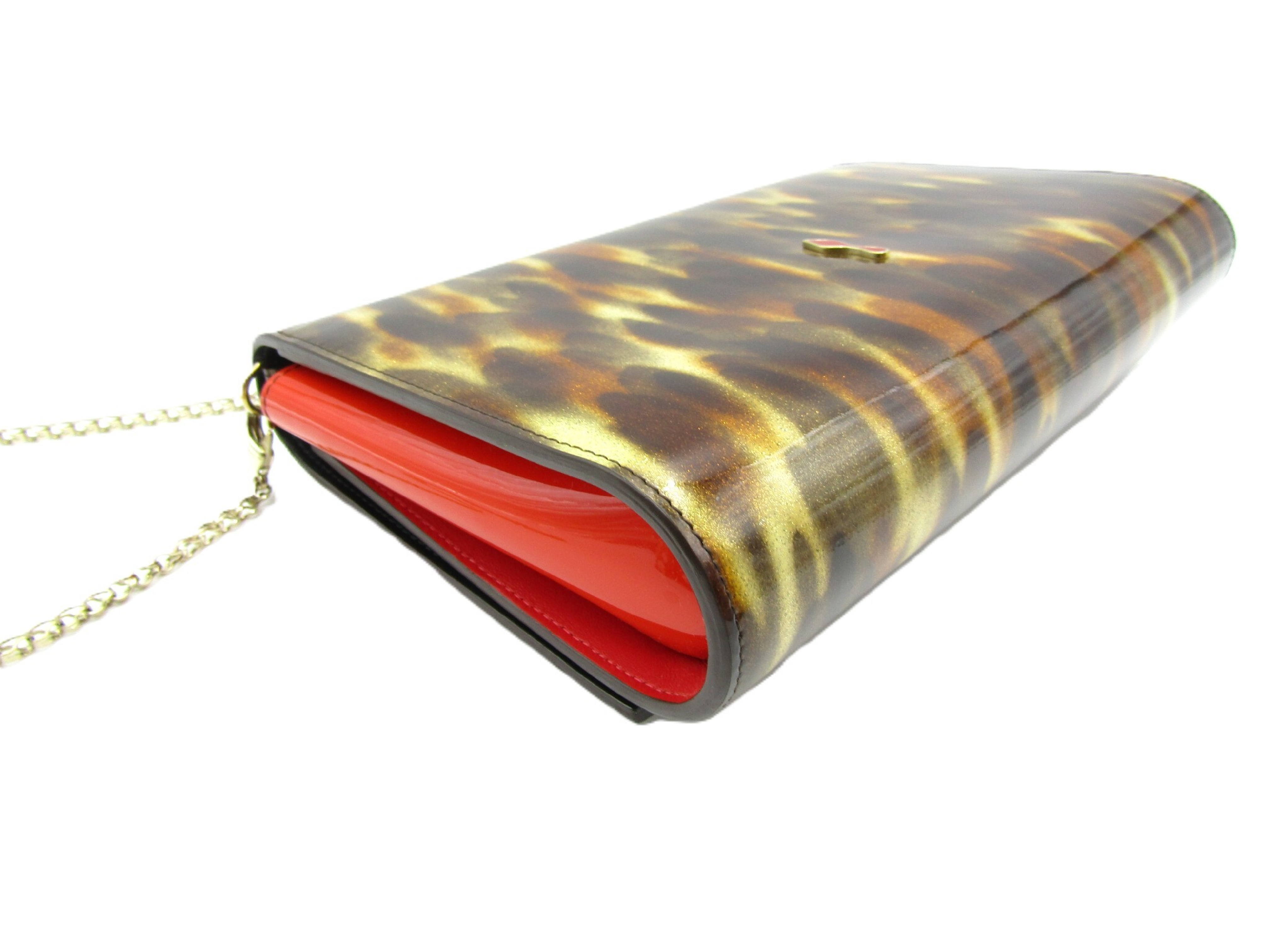 Paloma Chain Shoulder 2-Way Clutch Bag with Studs and Leopard Print — view 4