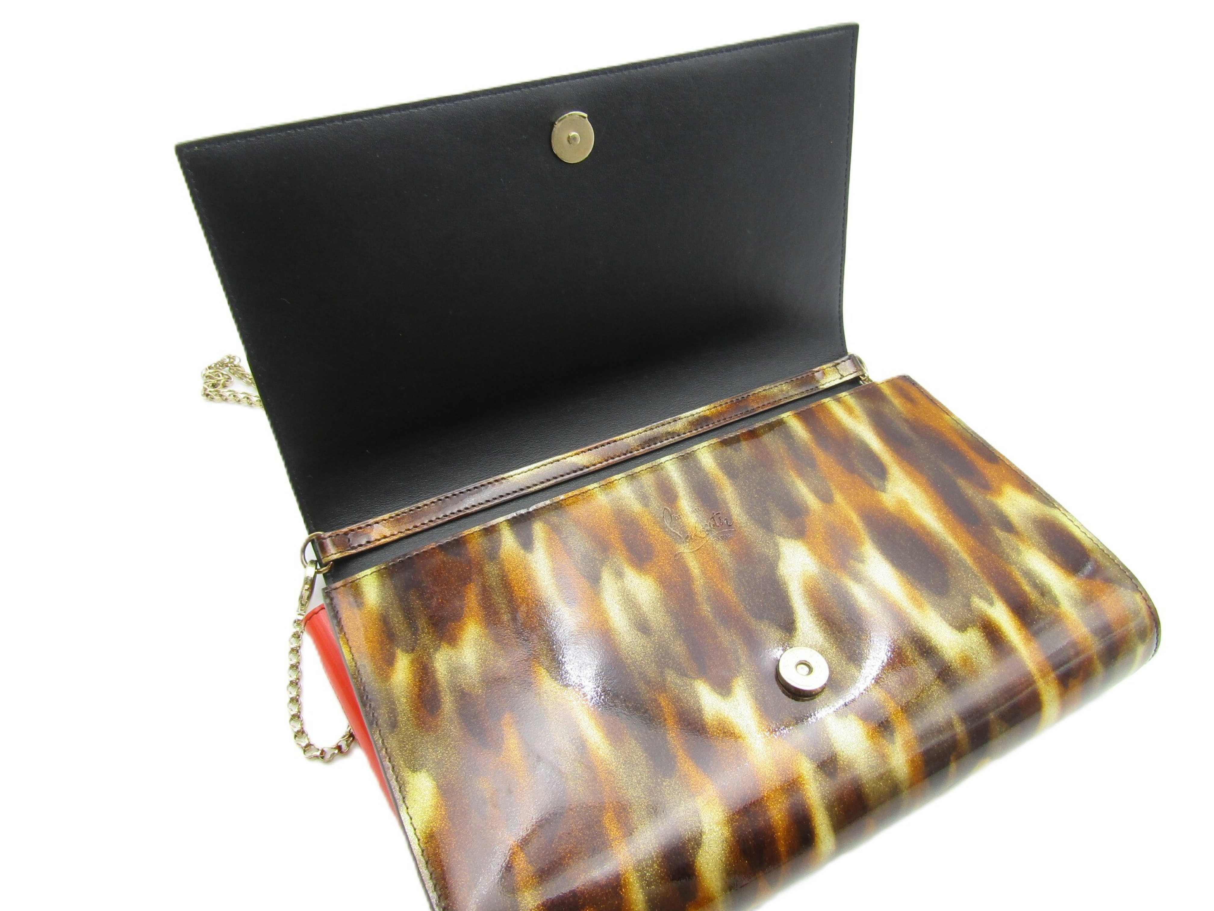 Paloma Chain Shoulder 2-Way Clutch Bag with Studs and Leopard Print — view 5
