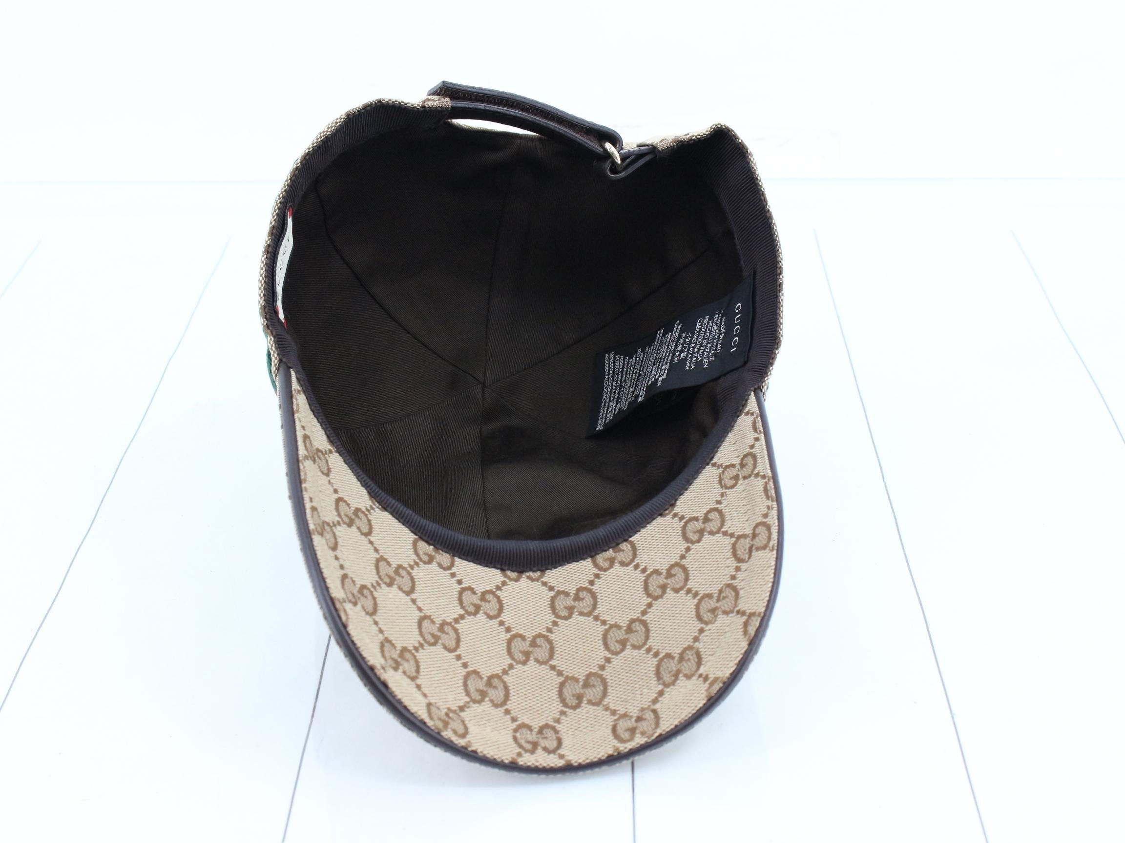 200035 GG Canvas Cap Hat Sherry Canvas Beige — view 3