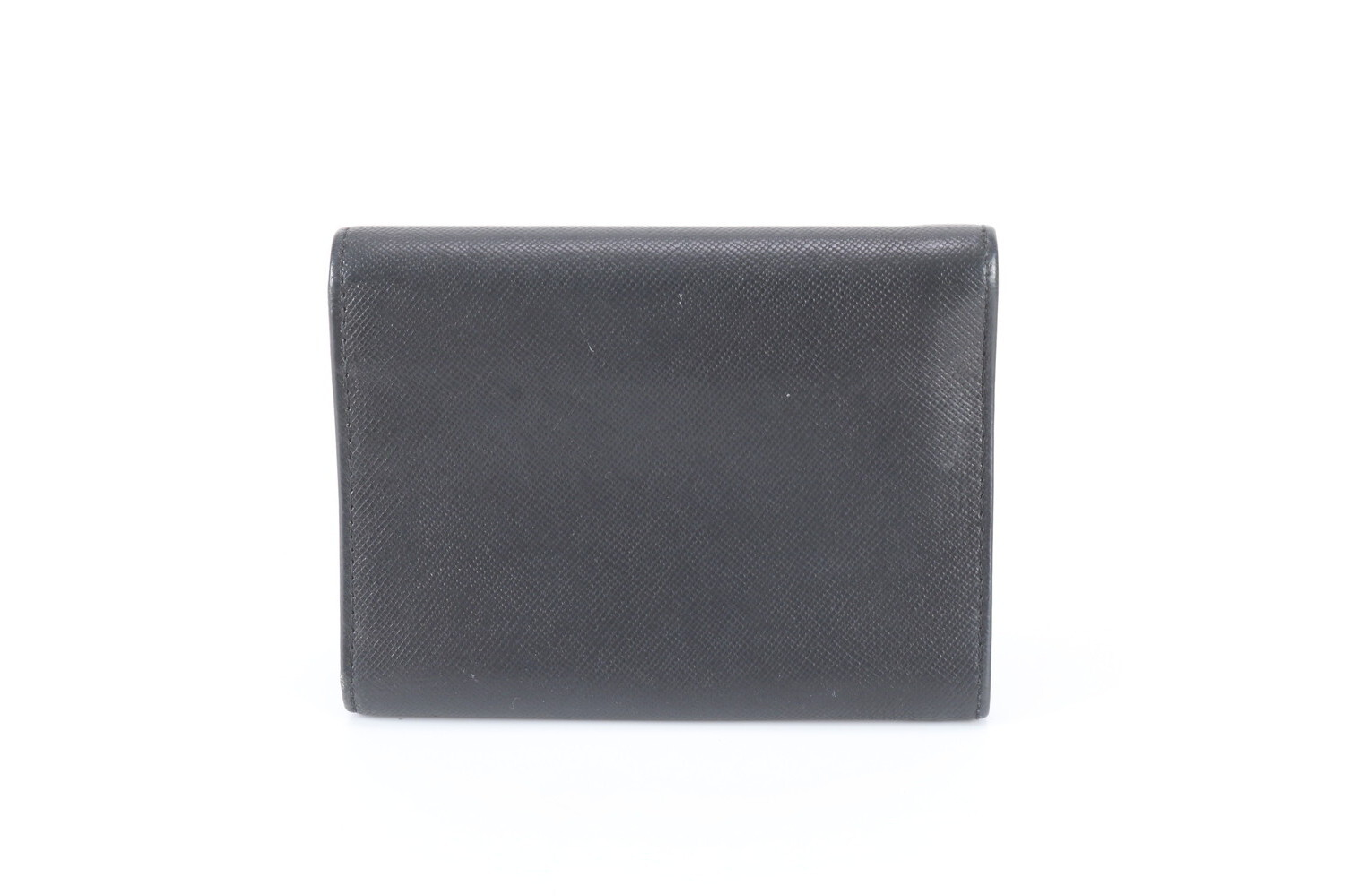 Saffiano Leather Bi-fold Wallet, Black — view 2