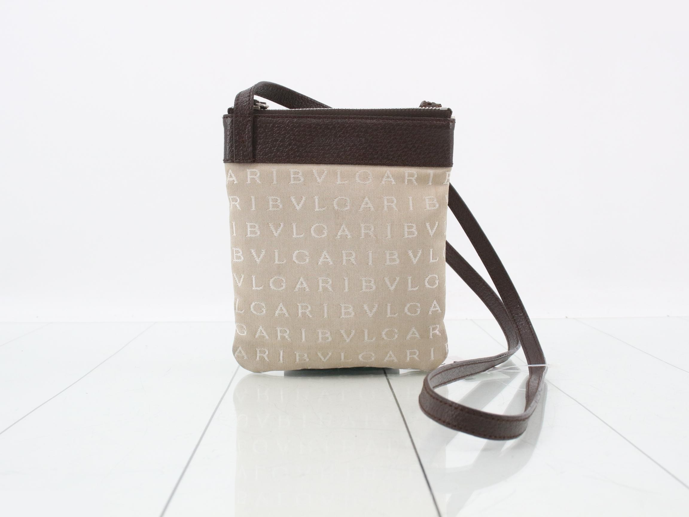 Canvas Logo Mania Leather Mini Shoulder Pouch