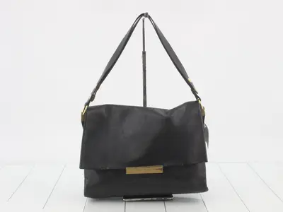 Leather braided shoulder bag
