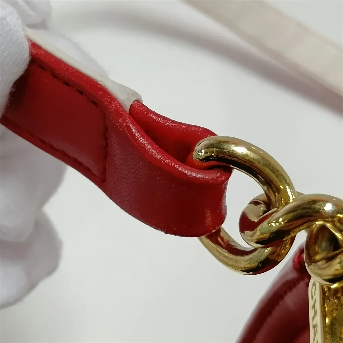Boy Chanel 25 Leather Chain Shoulder Bag, Red with Gold Hardware, 18982104 (Serial Number 18-series), A67086 — view 11