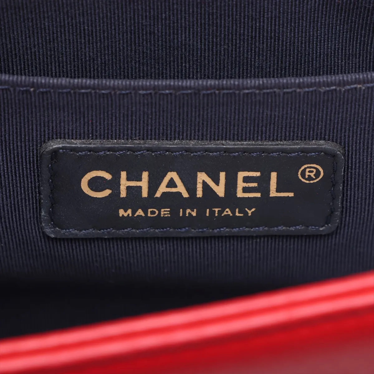 Boy Chanel 25 Leather Chain Shoulder Bag, Red with Gold Hardware, 18982104 (Serial Number 18-series), A67086 — view 8