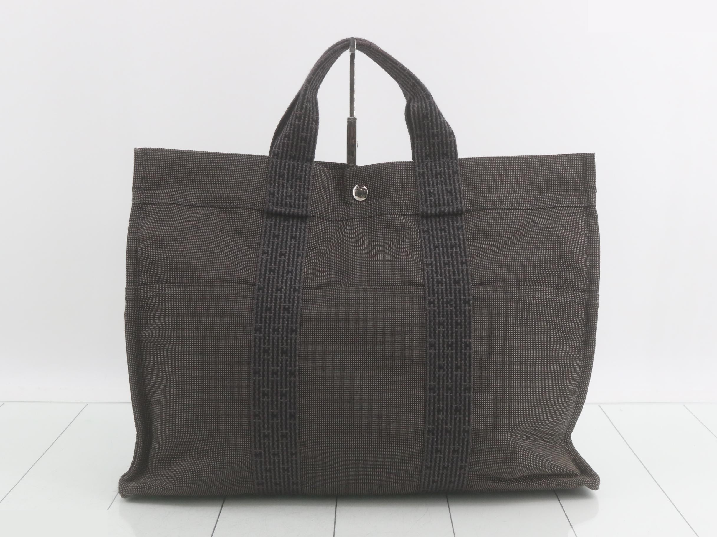 Aile Line Tote MM, Gray Canvas