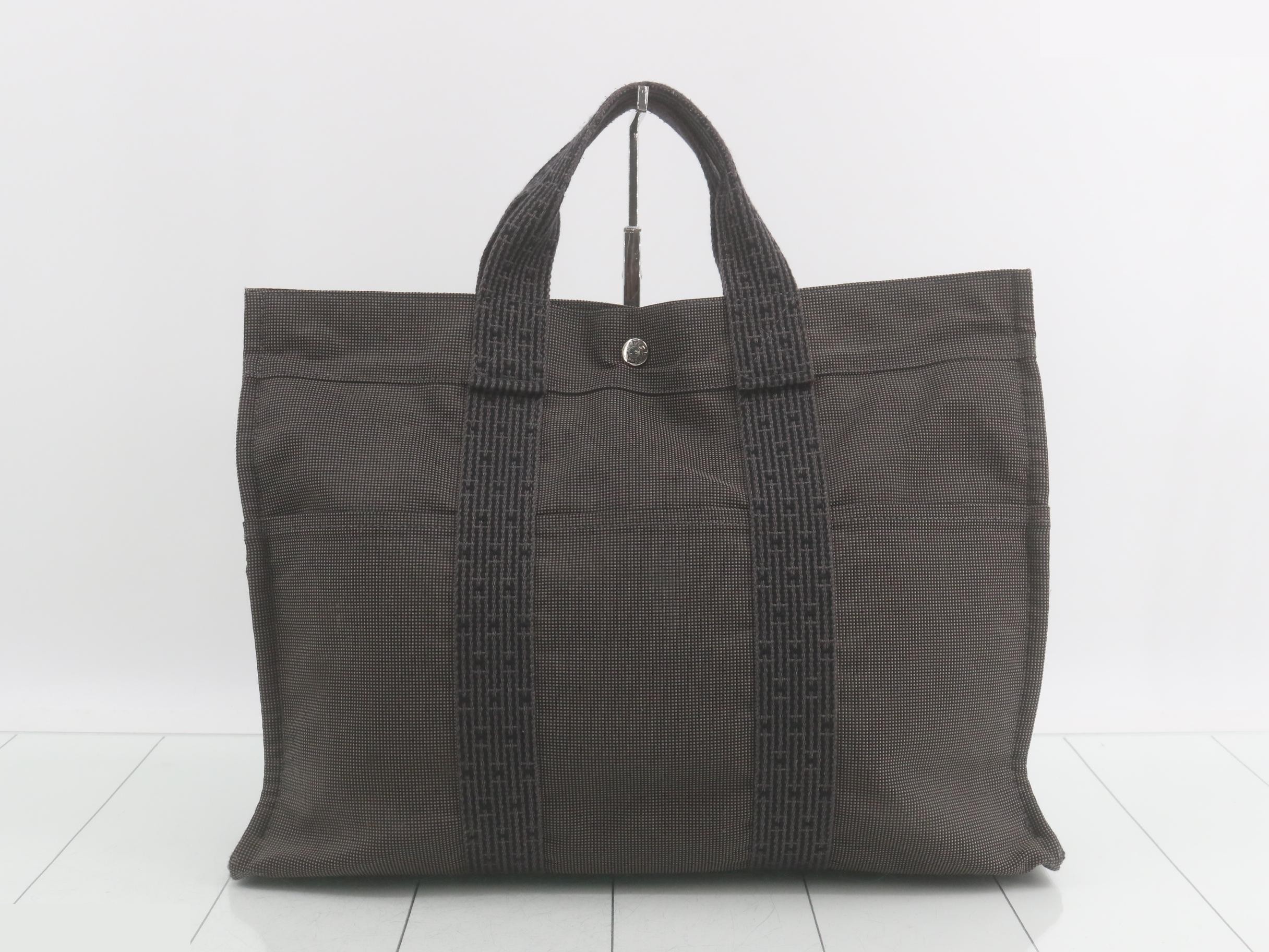 Aile Line Tote MM, Gray Canvas — view 2