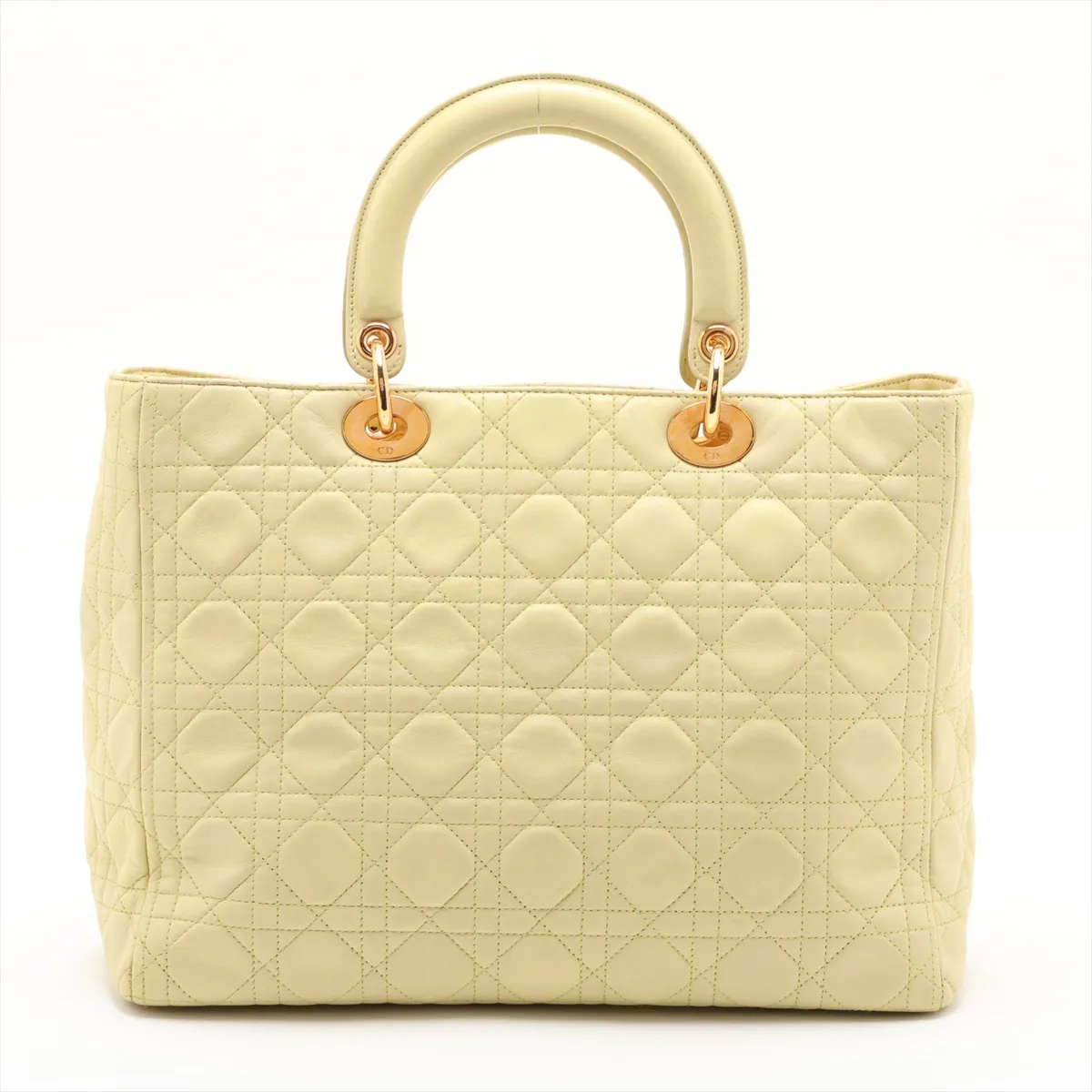 Lady Dior Cannage Leather 2-Way Handbag, Green — view 2