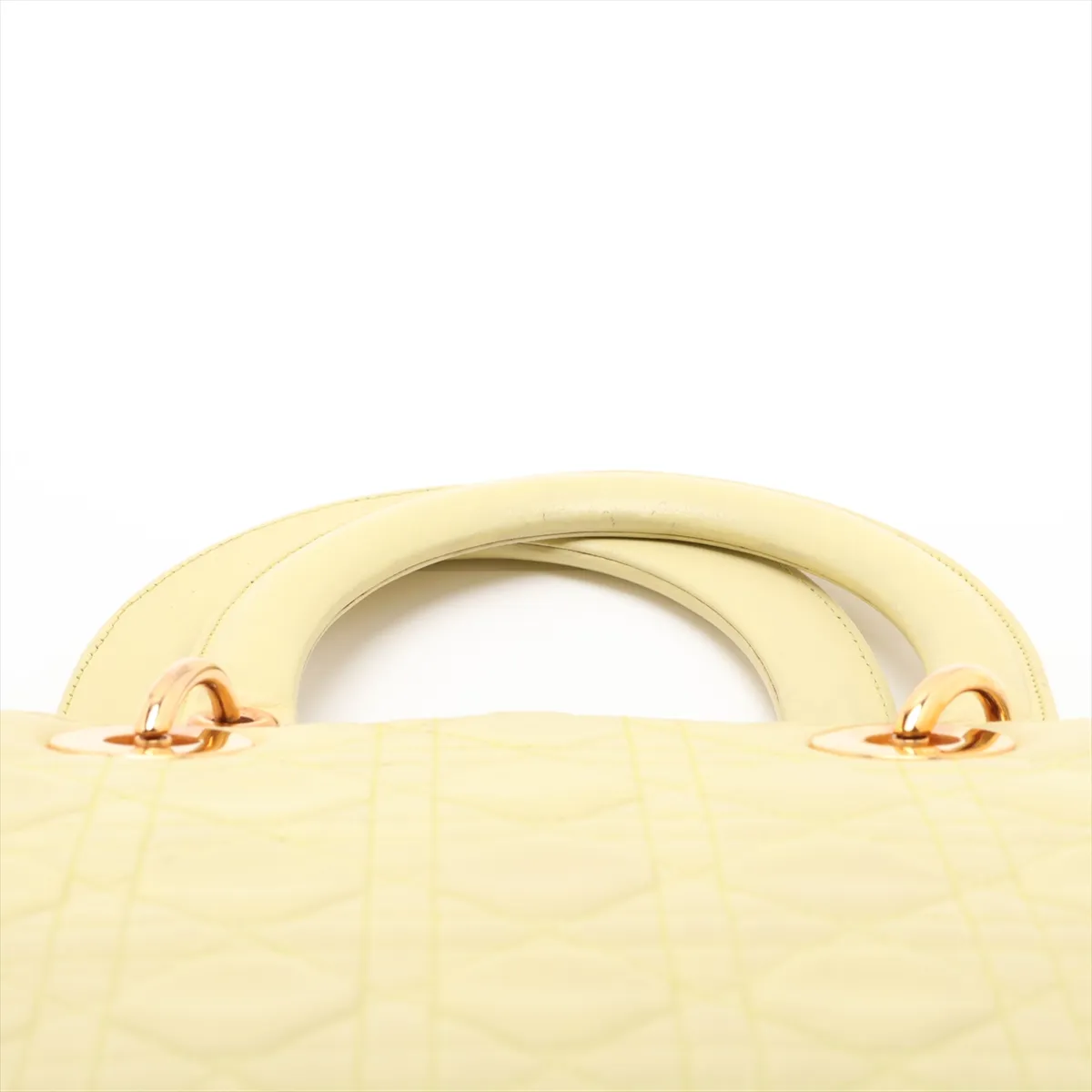 Lady Dior Cannage Leather 2-Way Handbag, Green — view 6