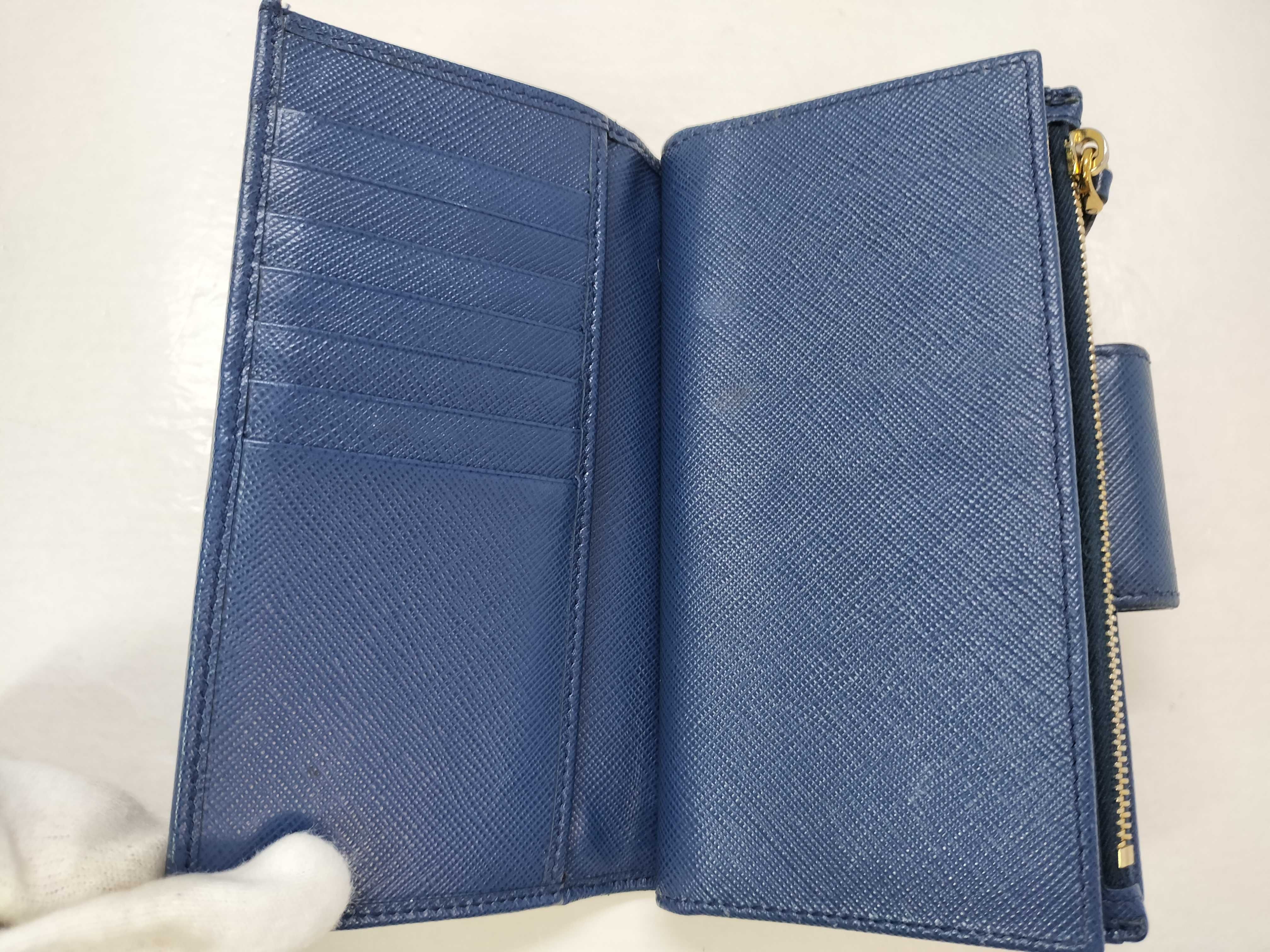 Saffiano Long Wallet 1ML005 Blue Wallet — view 12