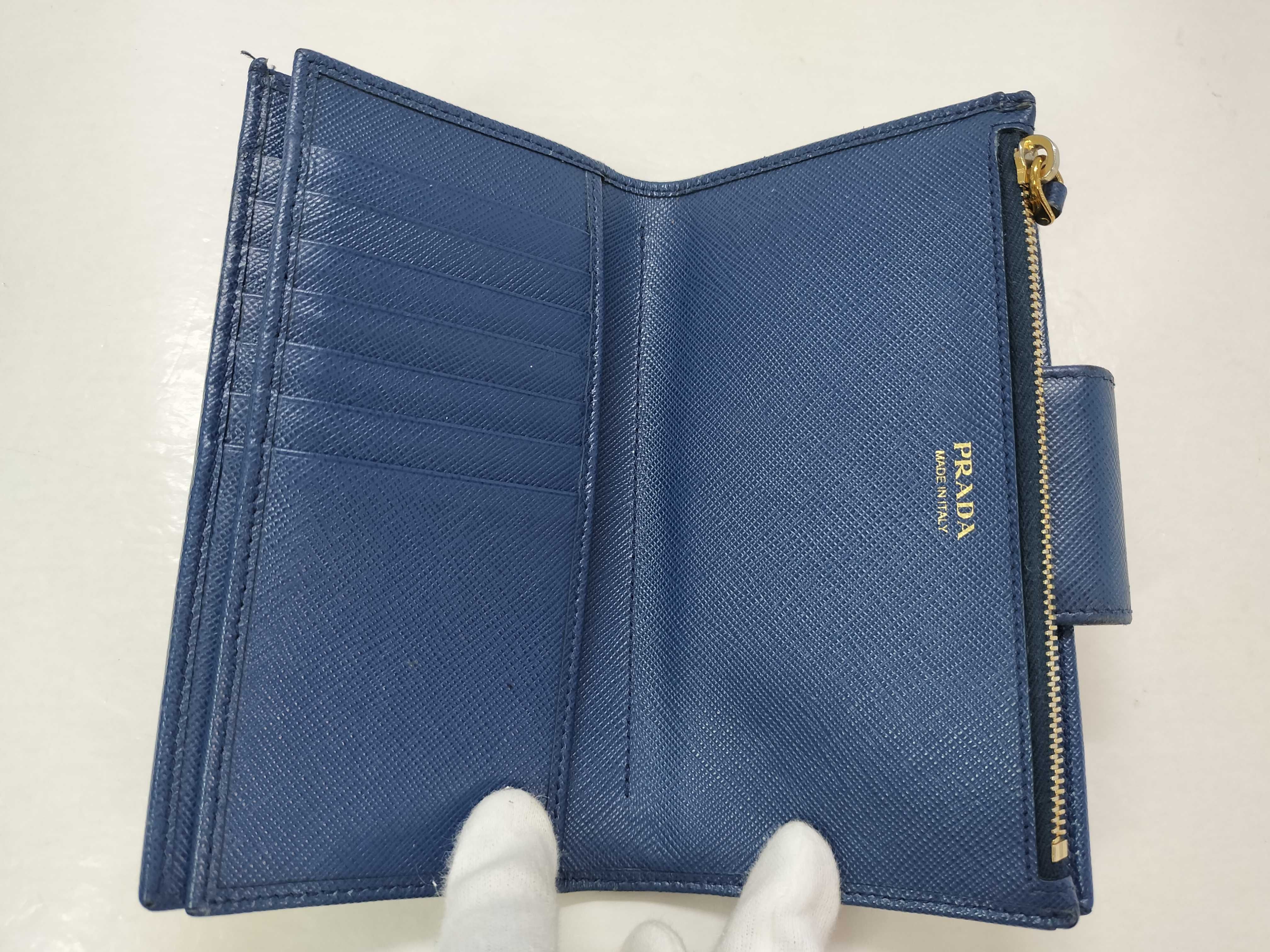 Saffiano Long Wallet 1ML005 Blue Wallet — view 13