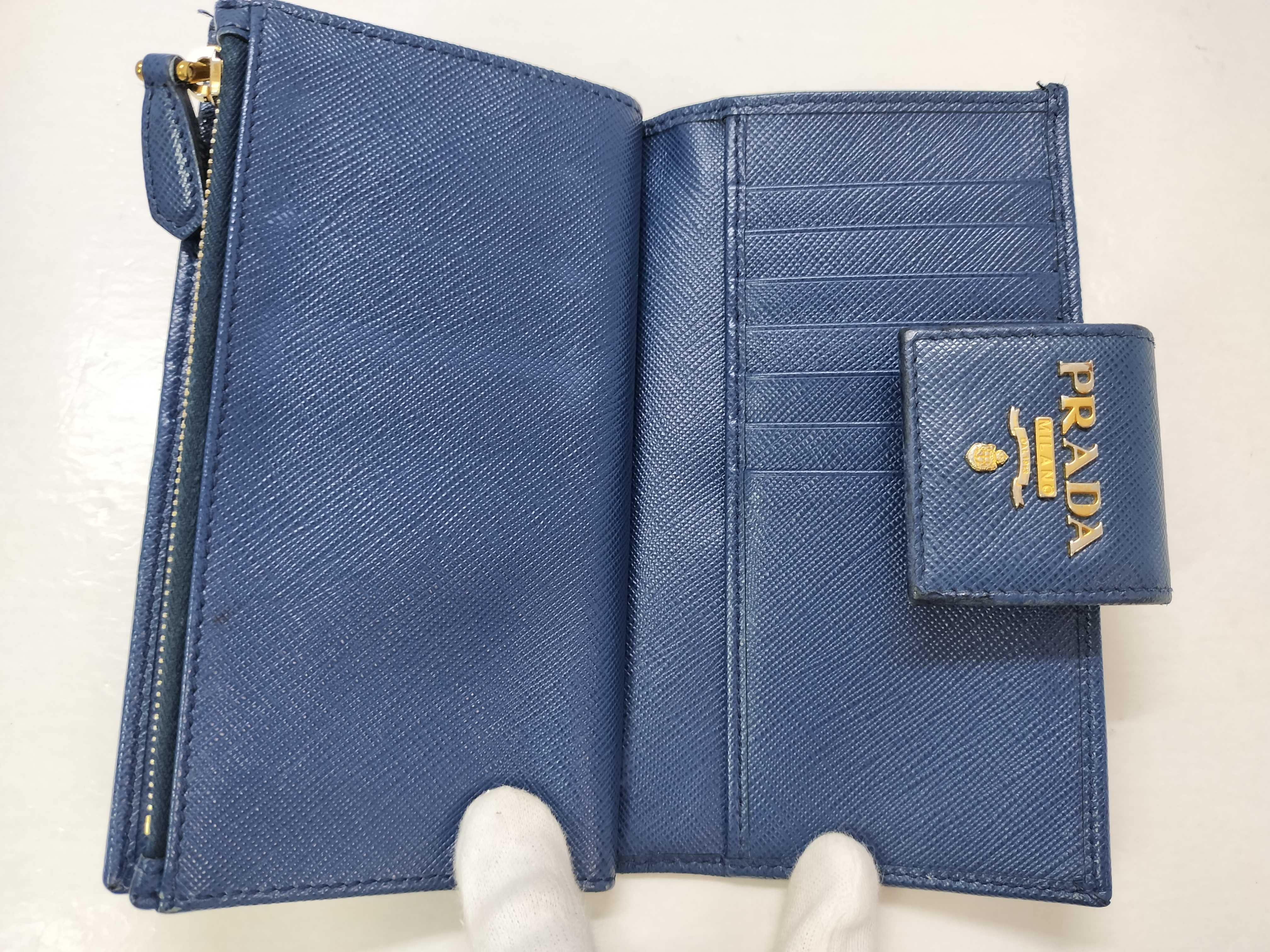 Saffiano Long Wallet 1ML005 Blue Wallet — view 14