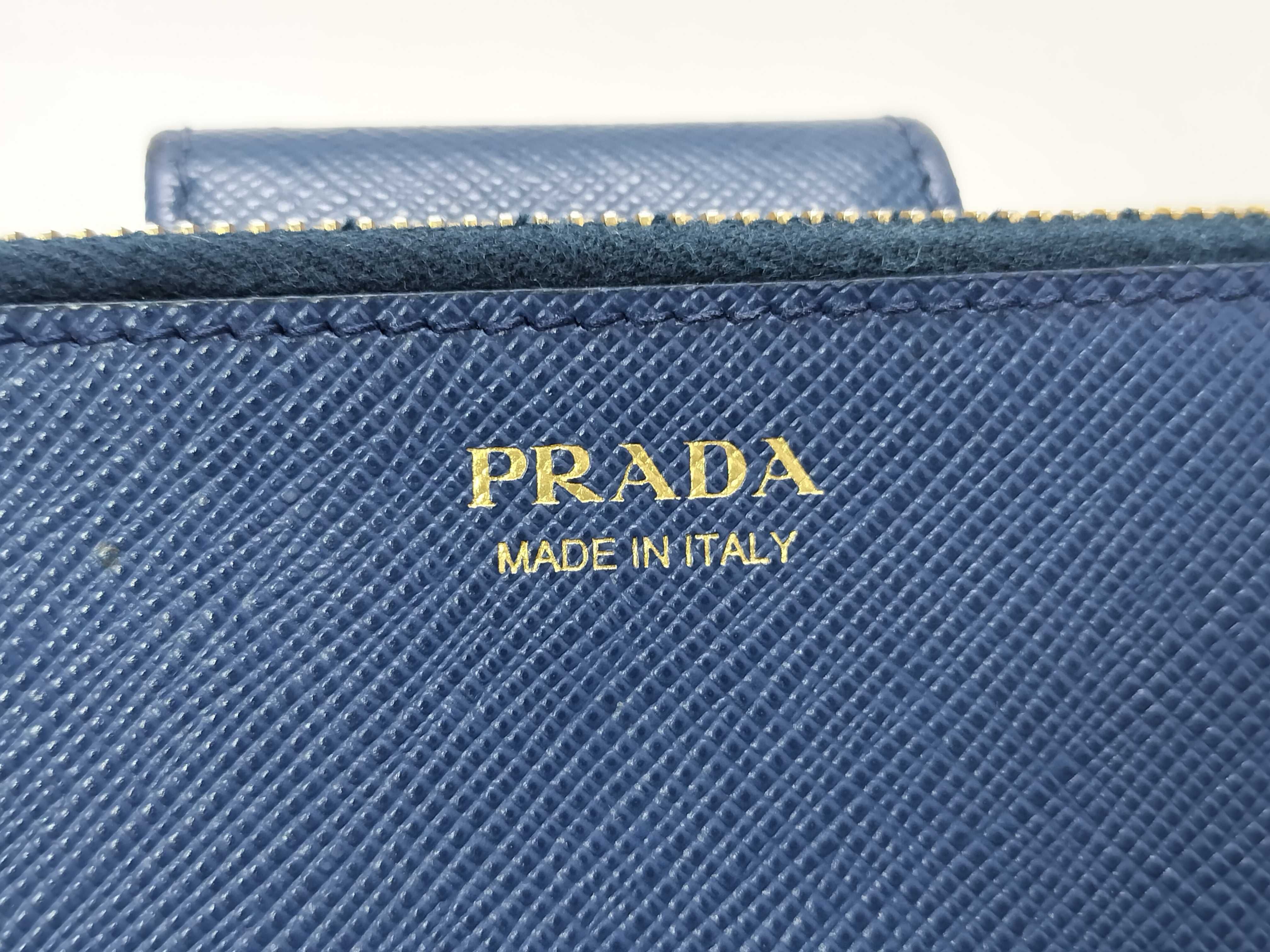 Saffiano Long Wallet 1ML005 Blue Wallet — view 15