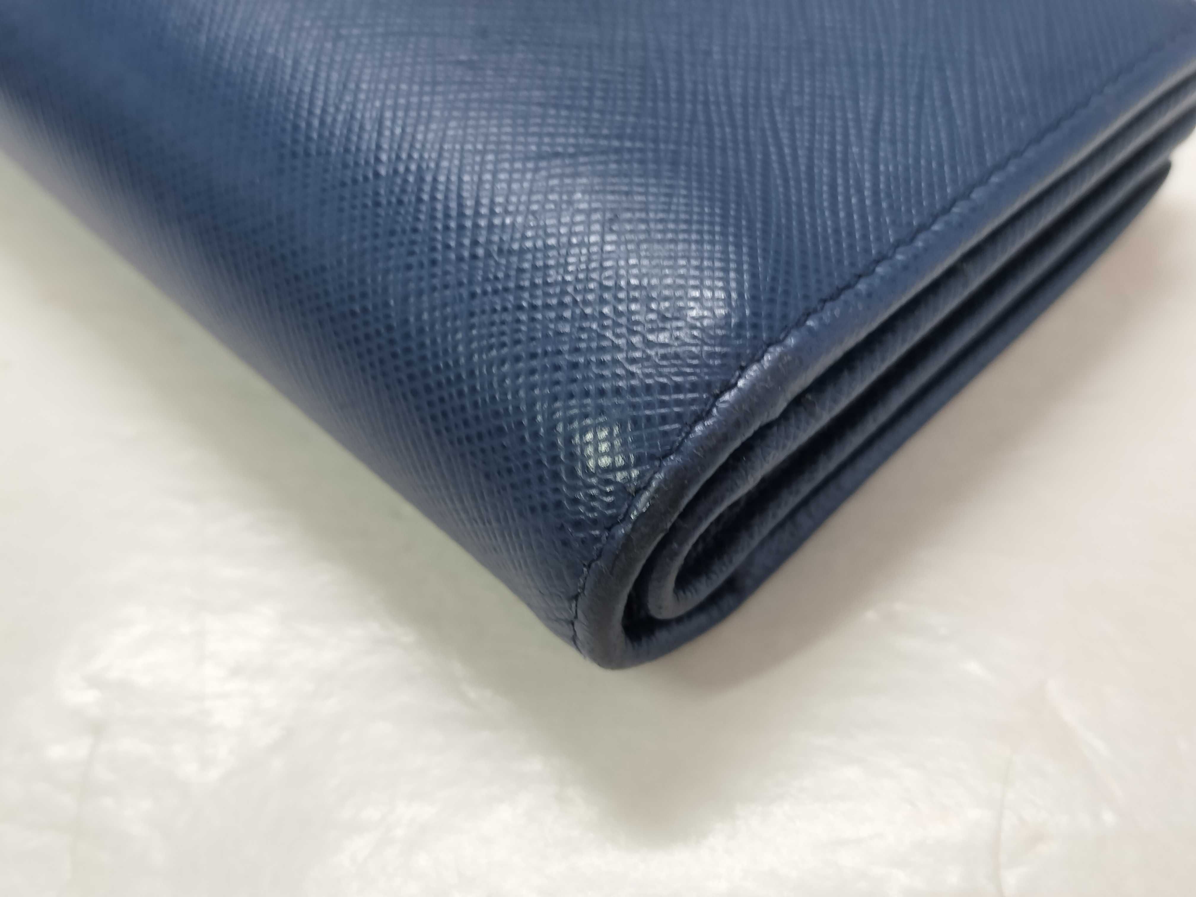 Saffiano Long Wallet 1ML005 Blue Wallet — view 3