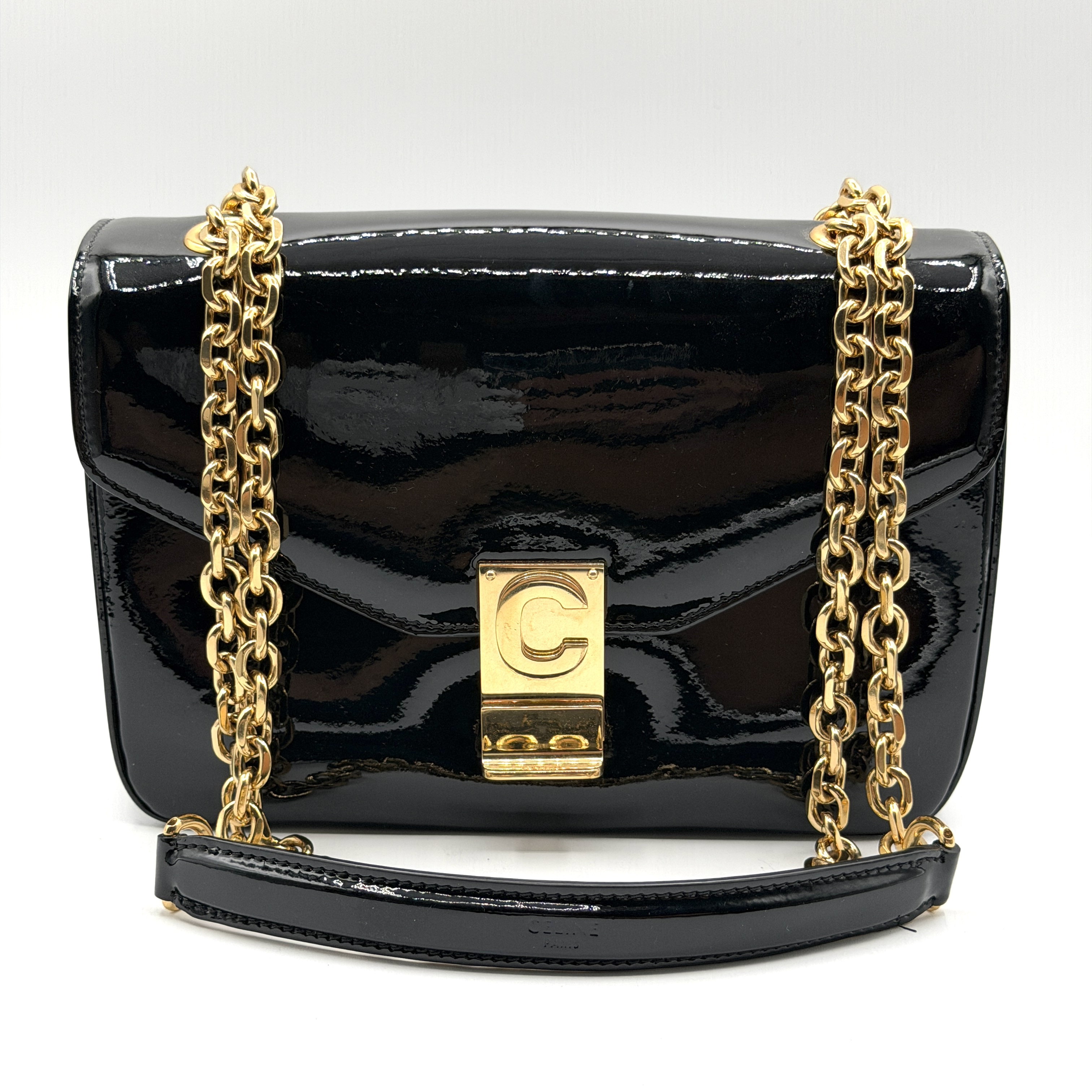 C Medium Chain Shoulder Bag, Patent Leather — view 2