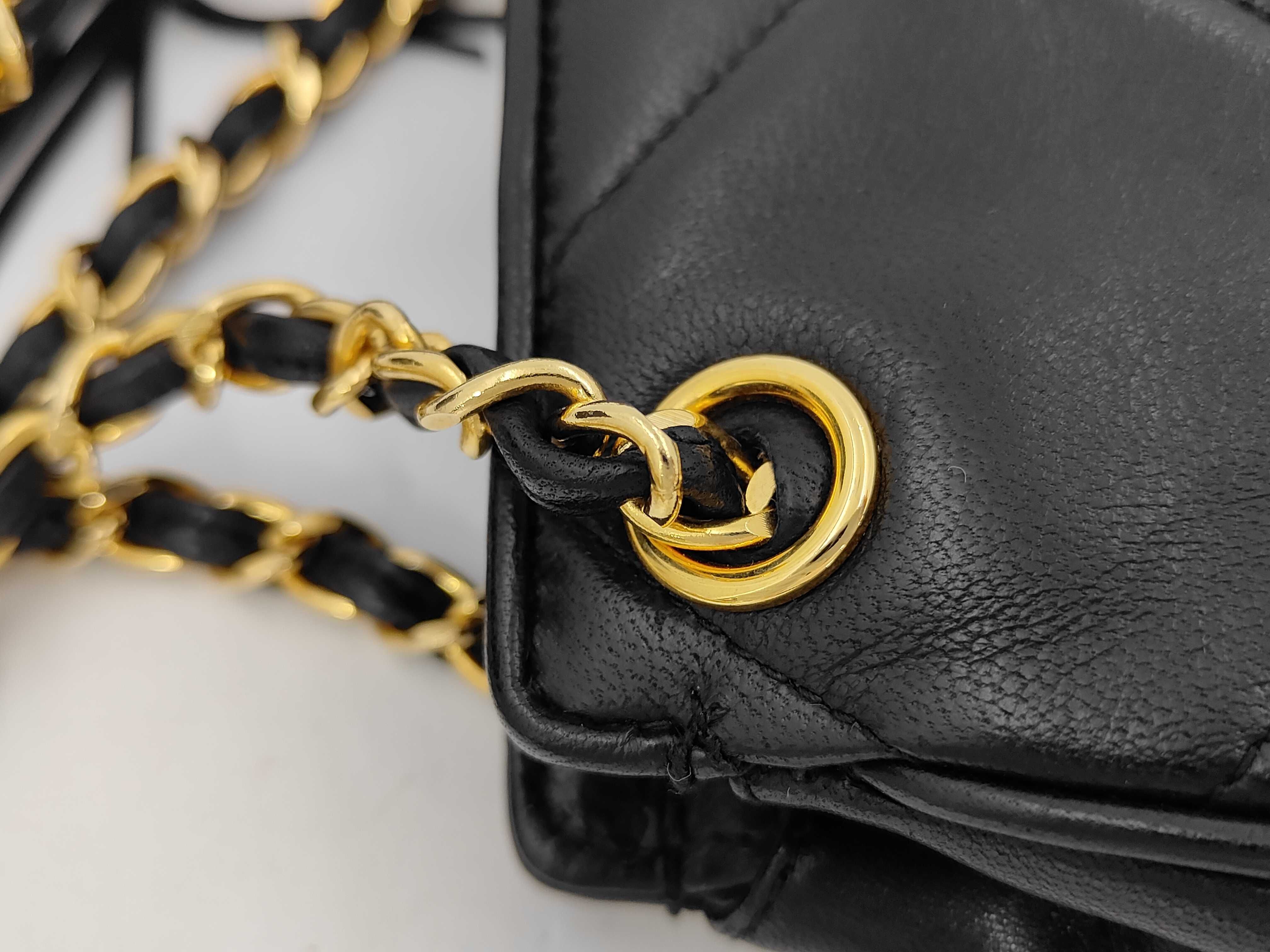 Lambskin Matelassé Fringe Mini Shoulder Bag, Black with Gold Hardware — view 7