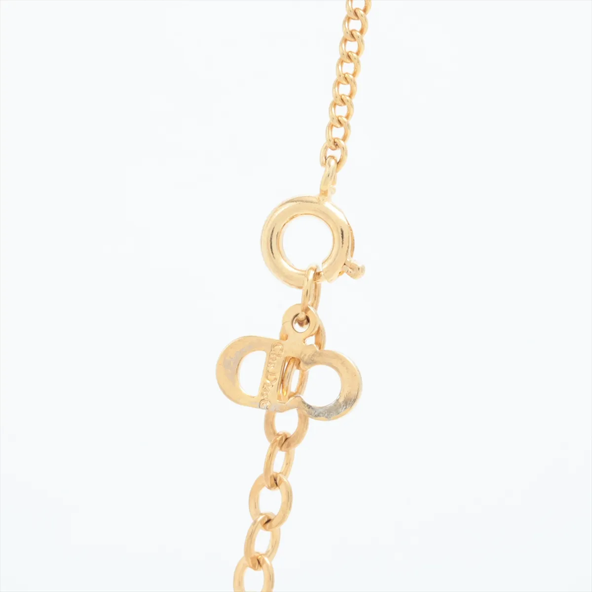 CD logo necklace, GP gold, shows signs of wear, tarnishing, — view 3