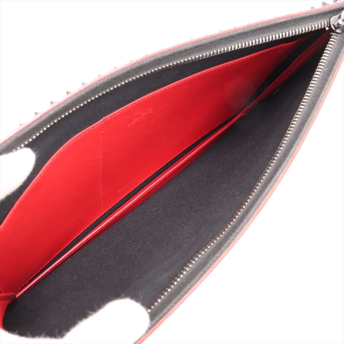 Spike Studs Trick Track Leather x Studs 2-Way Handbag Black x Red — view 7