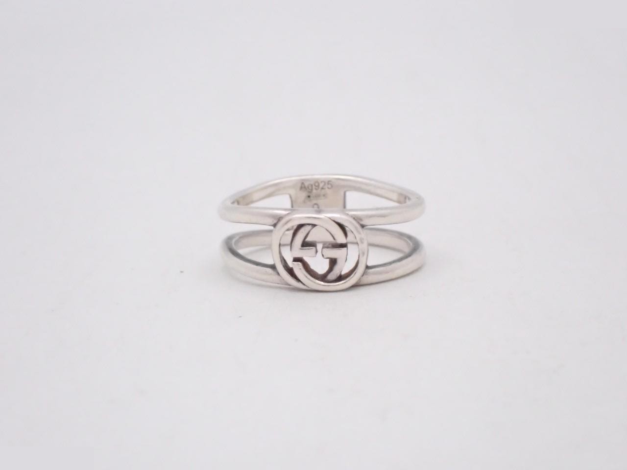 Interlocking ring, stamped "9", actual size #6, 925g/2.4g