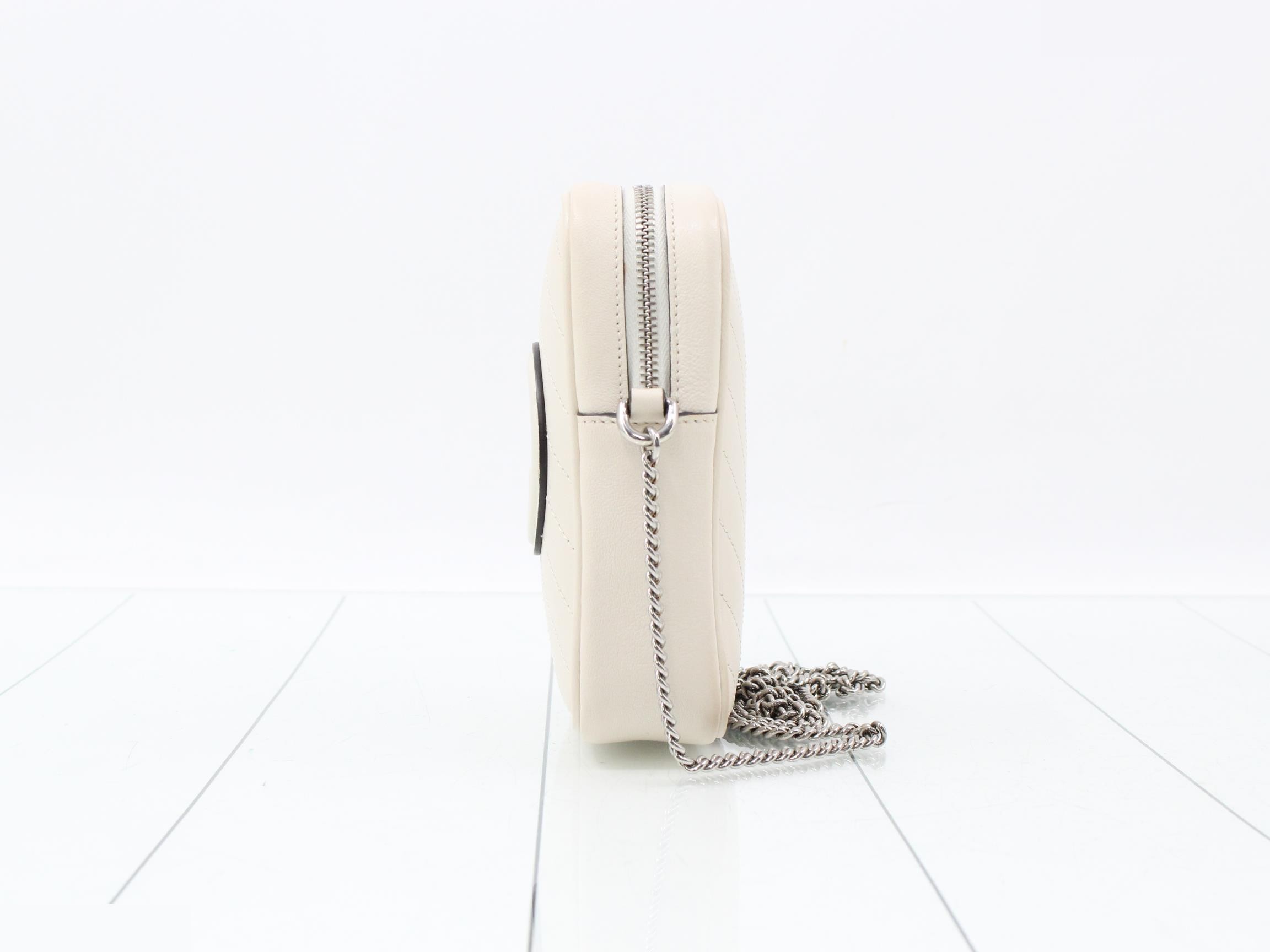 Blondie Chain Shoulder Bag, Leather, Ivory — view 3