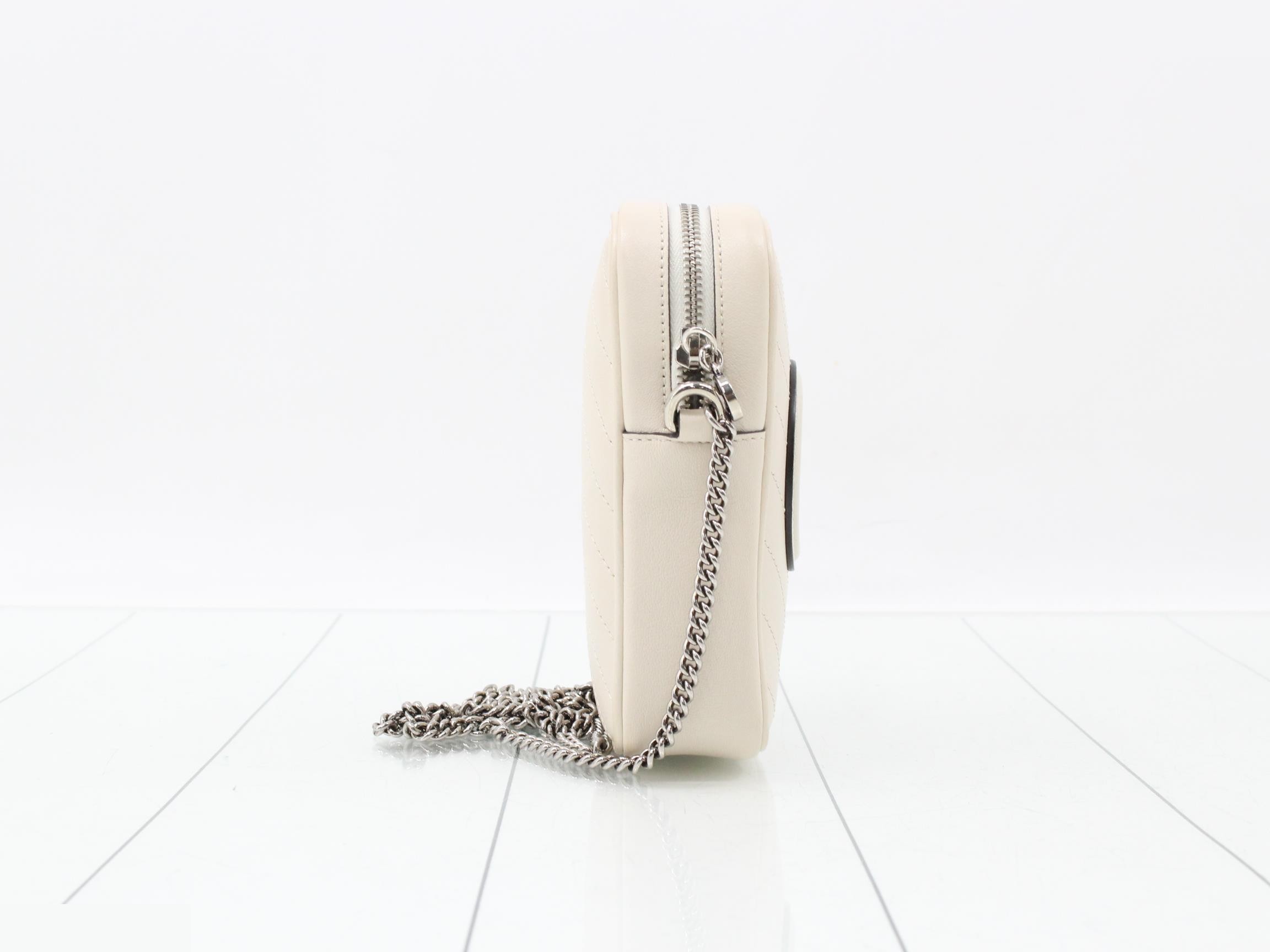Blondie Chain Shoulder Bag, Leather, Ivory — view 4