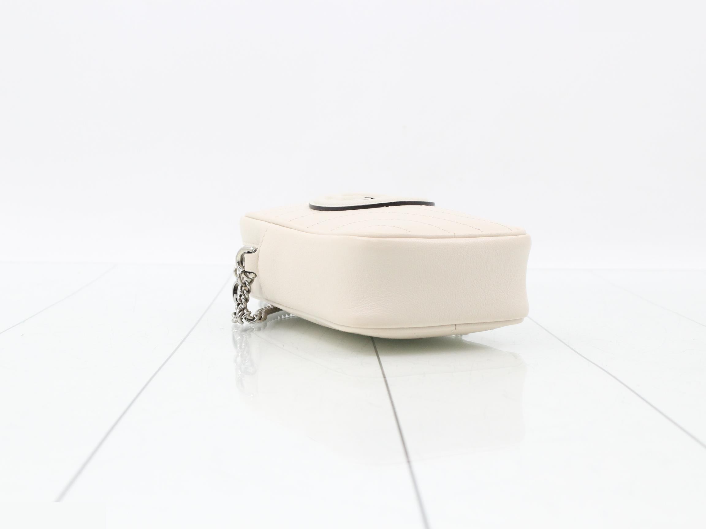Blondie Chain Shoulder Bag, Leather, Ivory — view 5