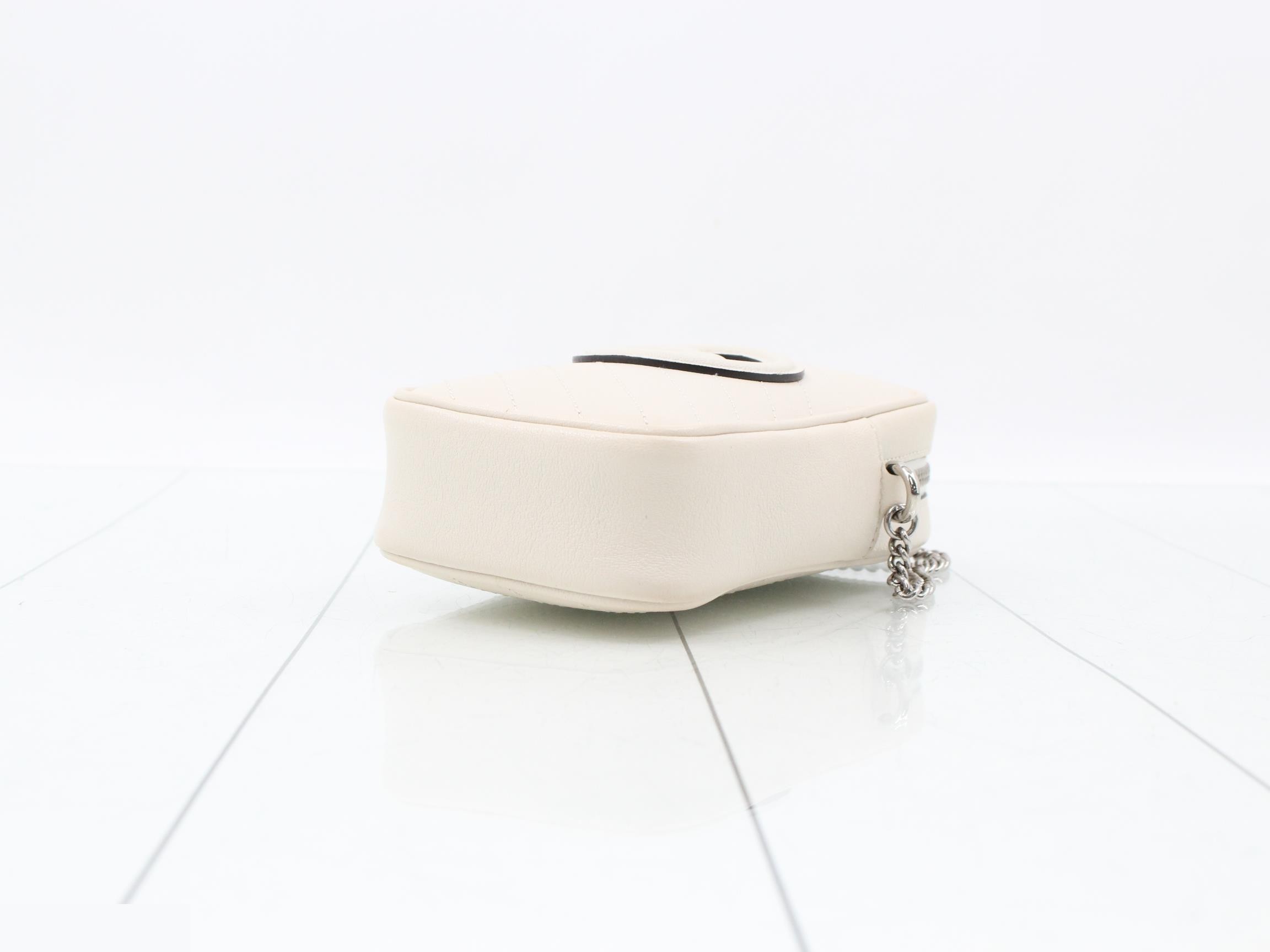 Blondie Chain Shoulder Bag, Leather, Ivory — view 6