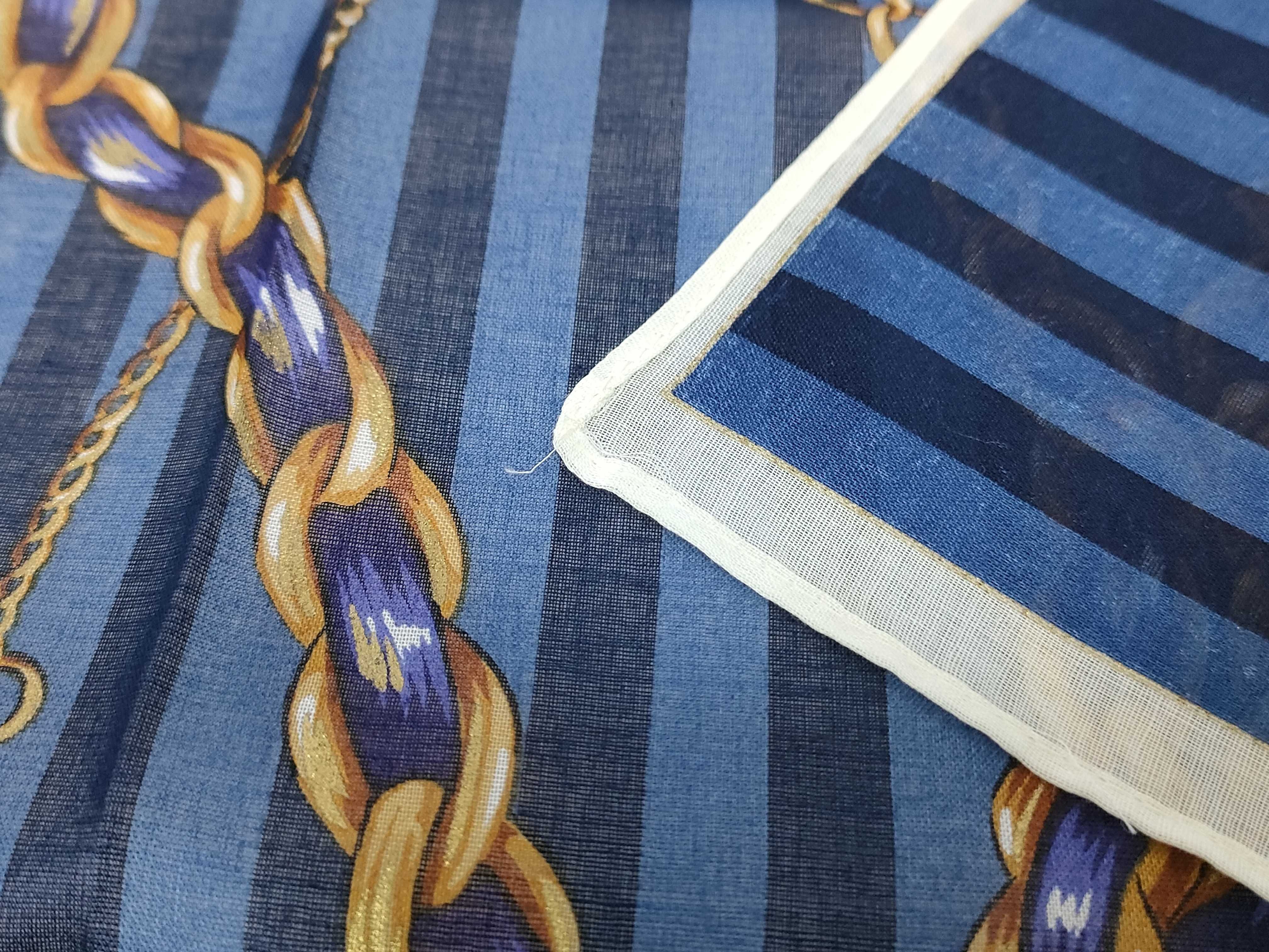 (Fendi) Unused, with seal, handkerchief/scarf, FF chain pattern, blue, other accessories. — view 5