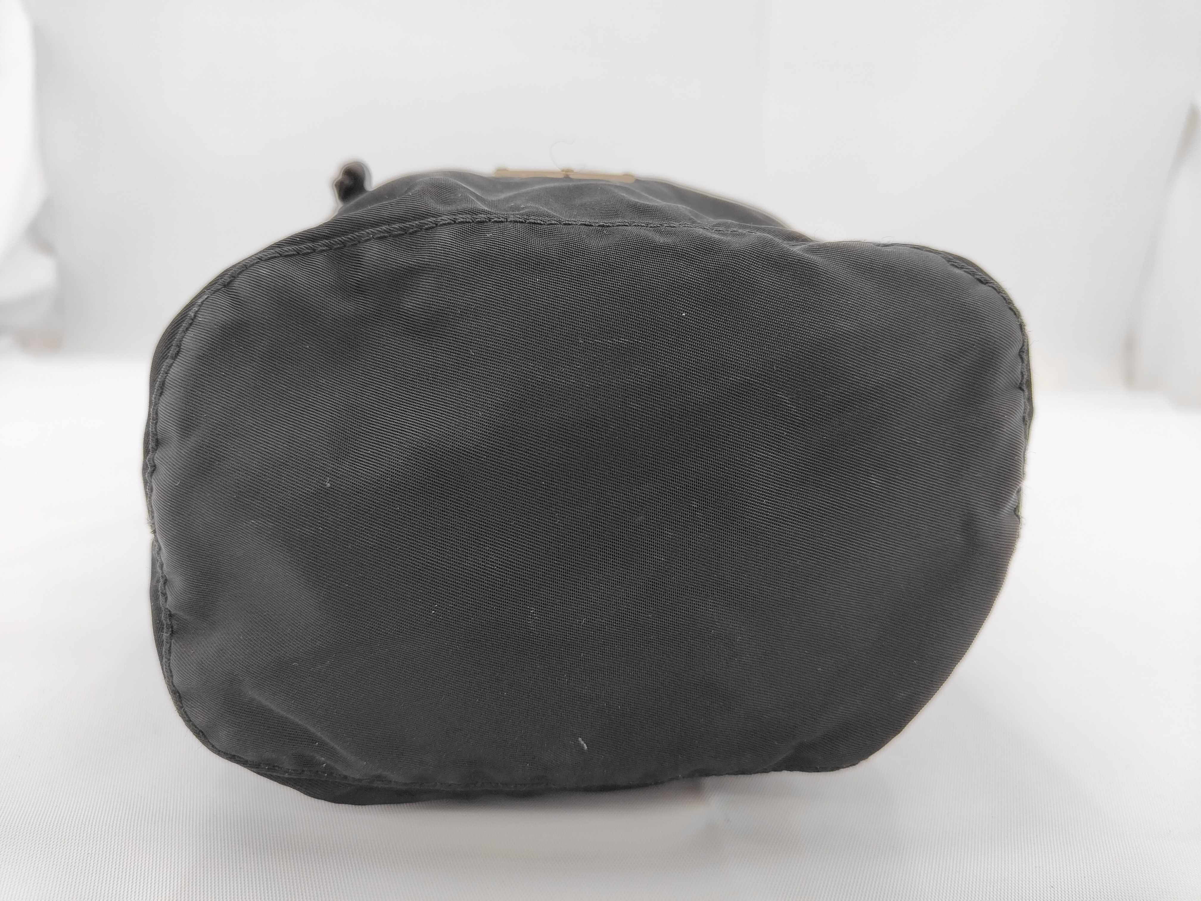 drawstring pouch, nylon, black pouch — view 3