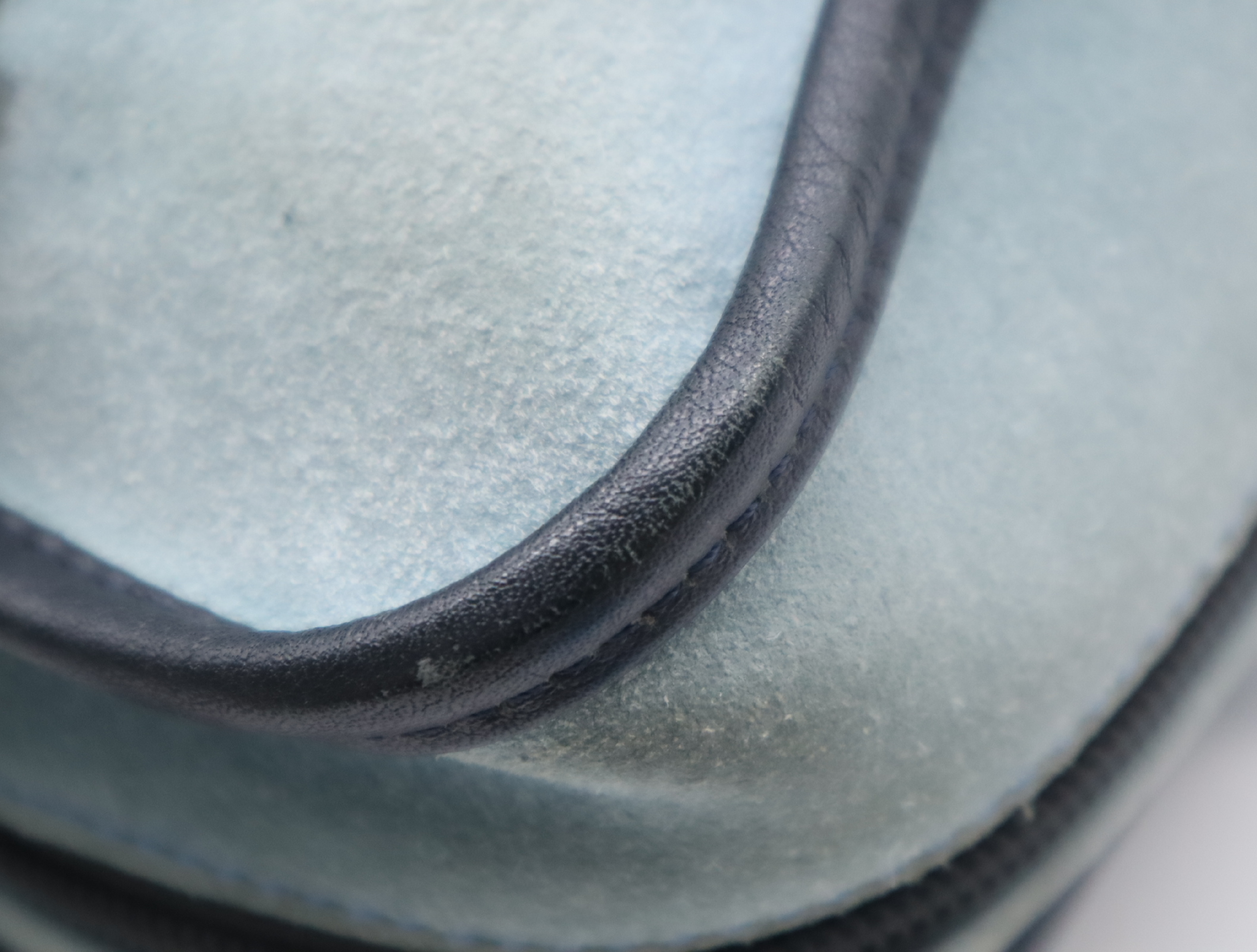 Suede x Leather Amazona Handbag, Blue, Silver Hardware — view 11