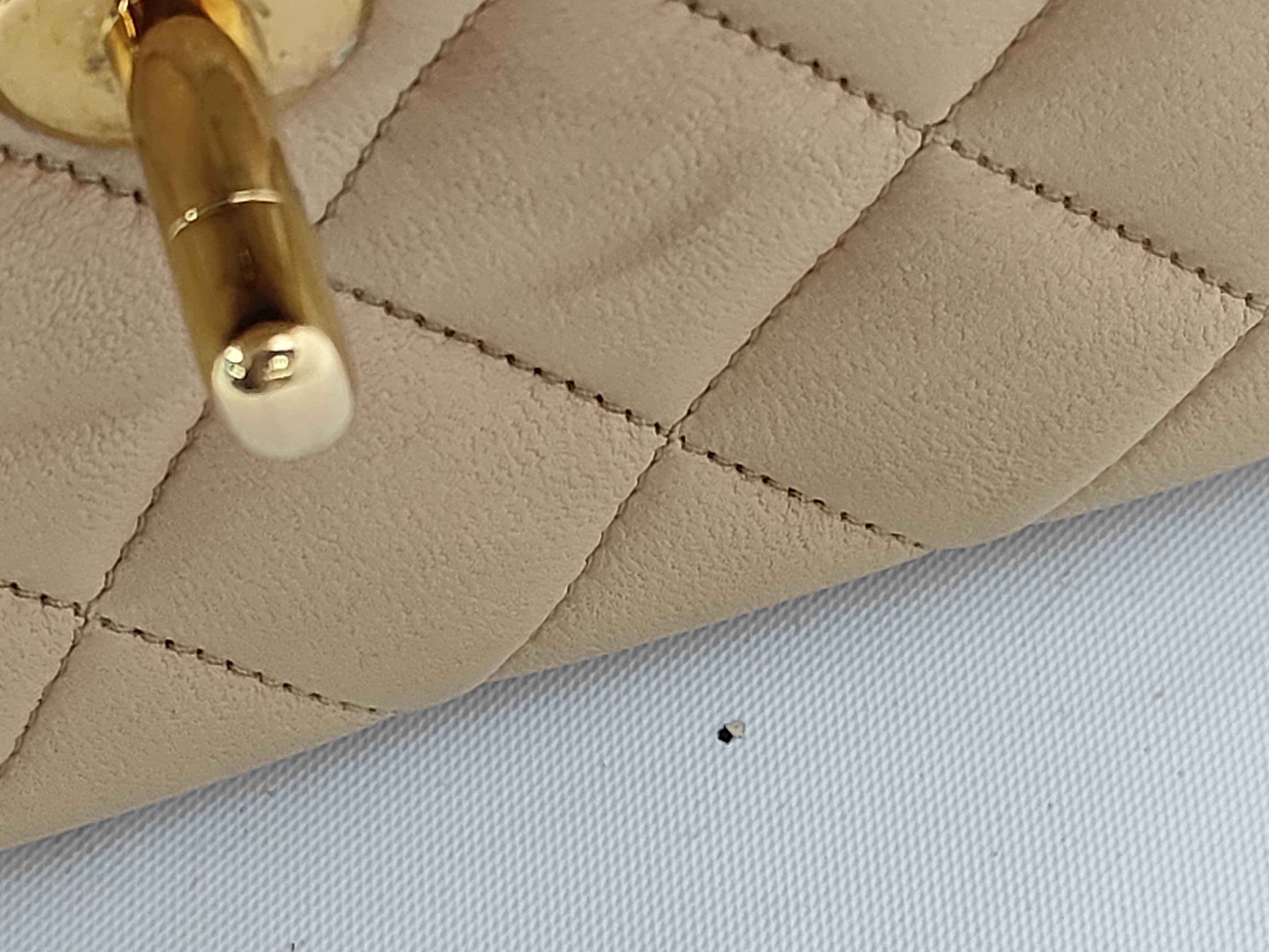 Matelassé Paris Limited Edition Lambskin Chain Shoulder Bag, Beige — view 15