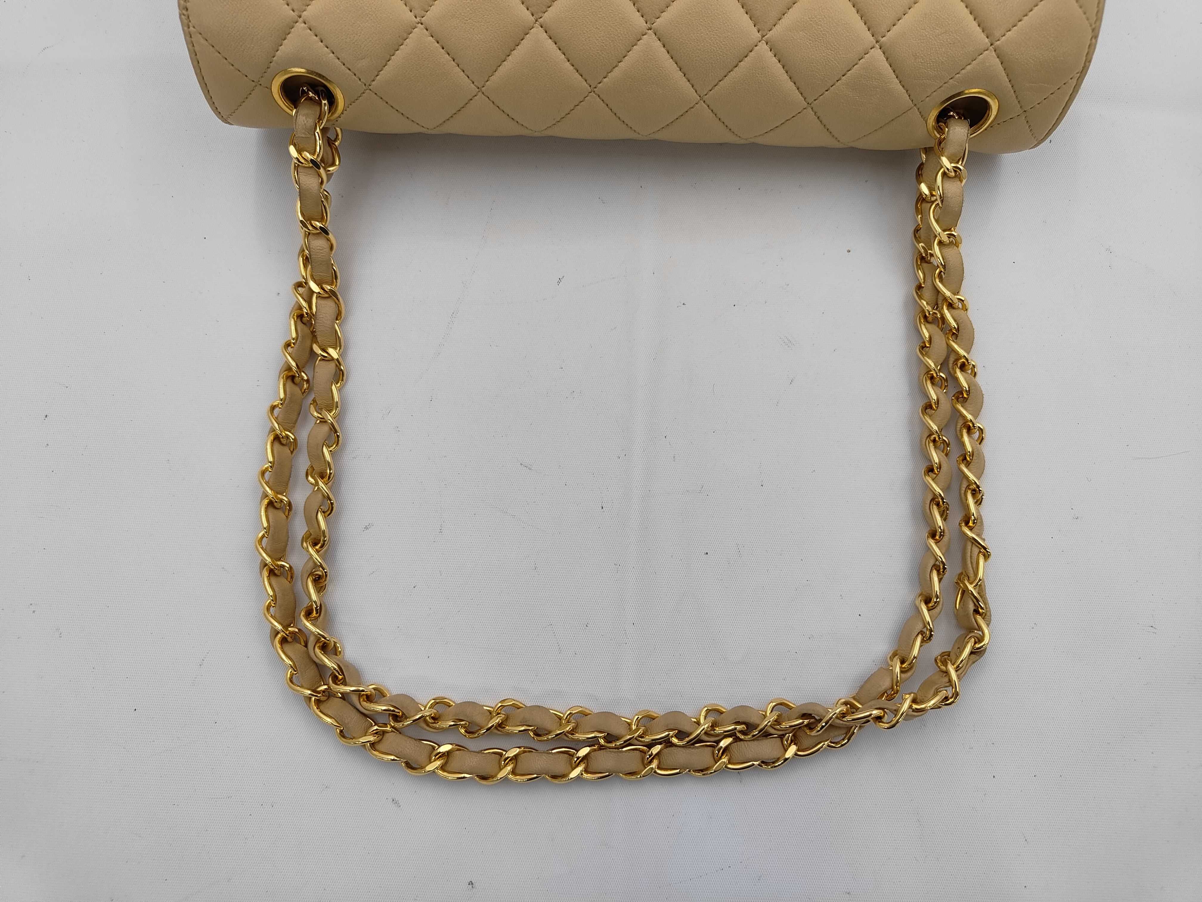 Matelassé Paris Limited Edition Lambskin Chain Shoulder Bag, Beige — view 3