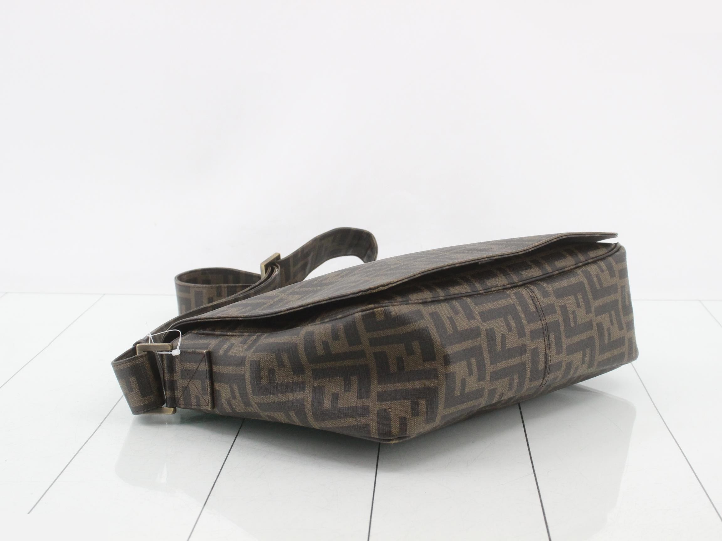 Zucca Shoulder Bag, PVC/Leather, Brown — view 5
